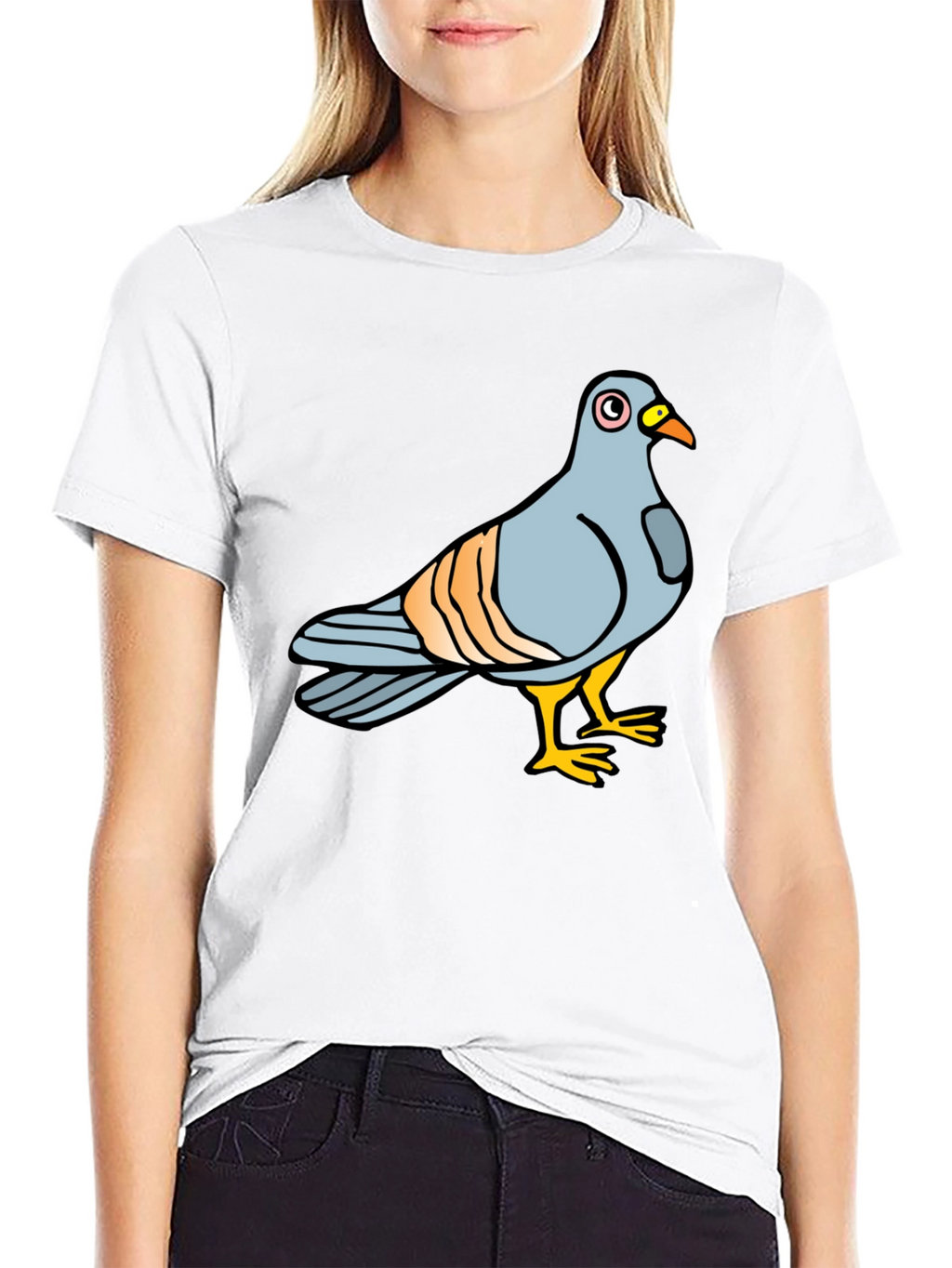 Pigeon Graphic Tee - Soft Cotton Black T-Shirt