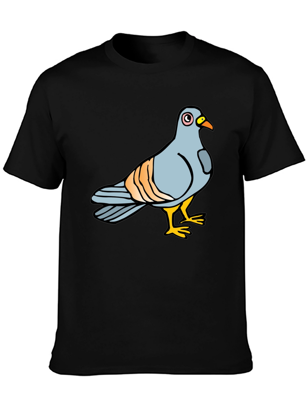 Pigeon Graphic Tee - Soft Cotton Black T-Shirt