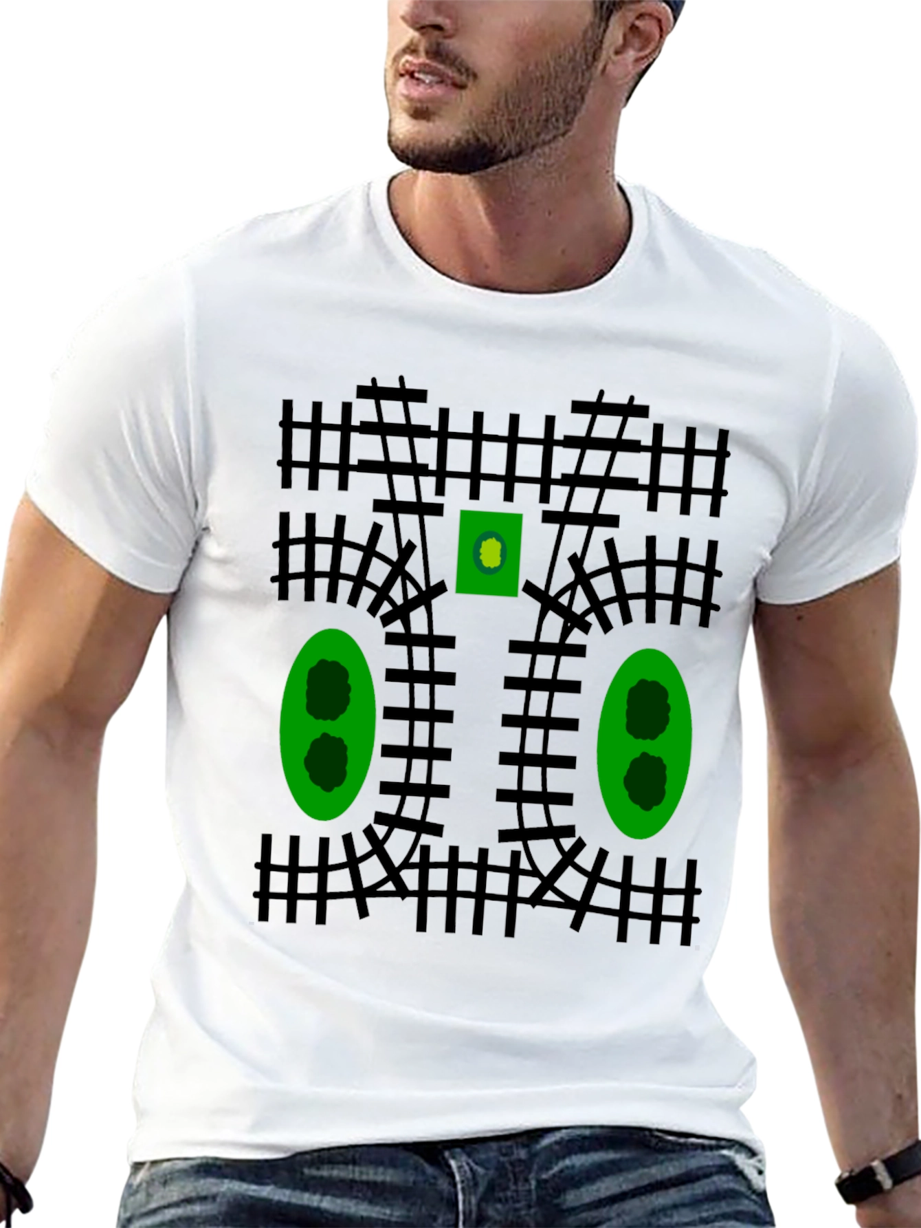 Train Track Graphic T-Shirt