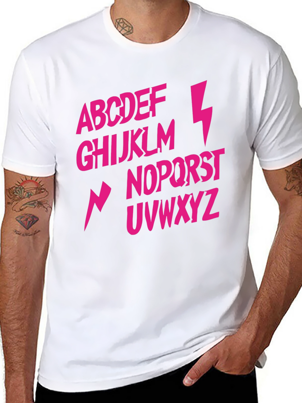 Alphabet Lightning Bolt T-Shirt - Rock and Roll Style
