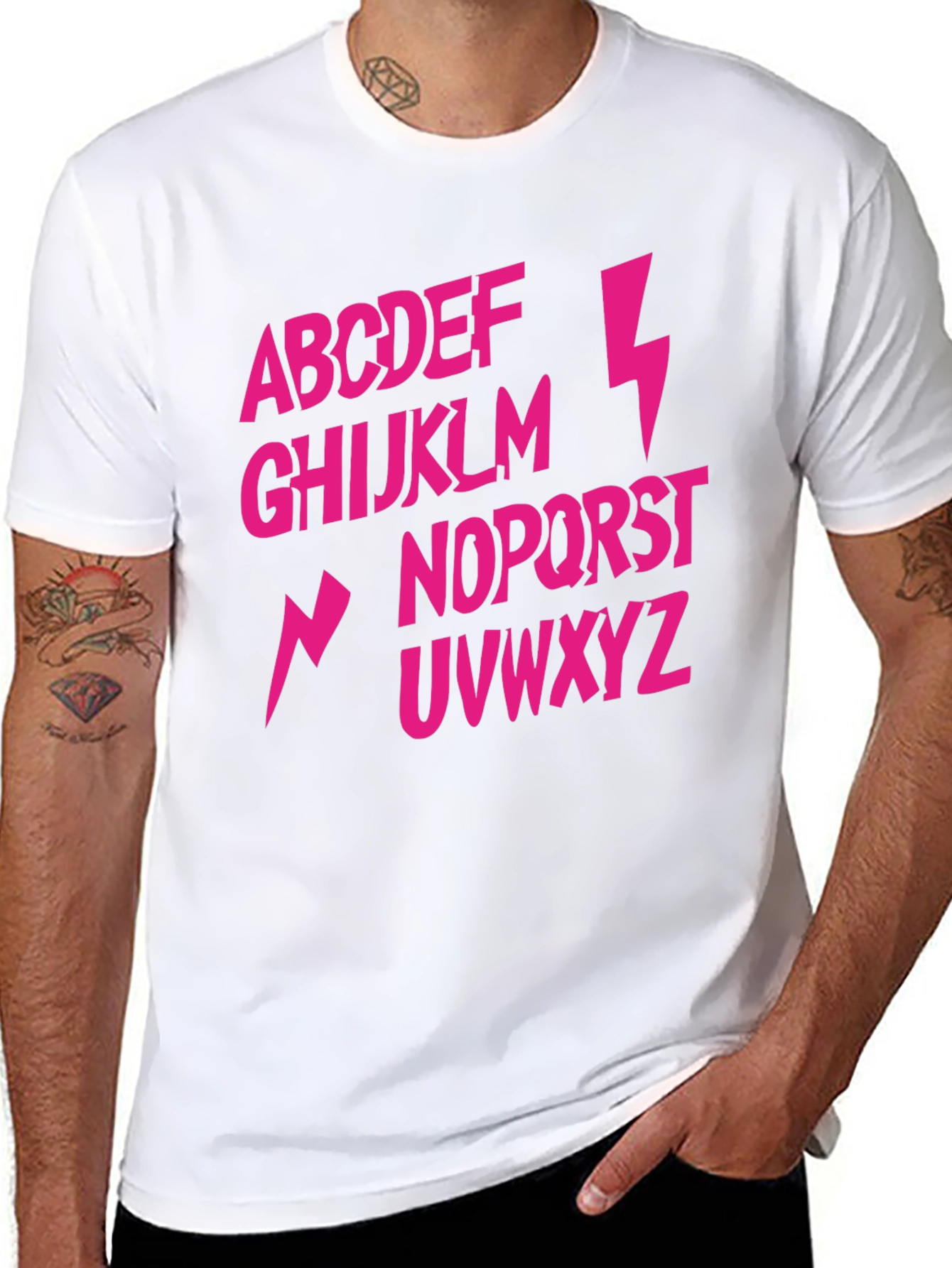 Alphabet Lightning Bolt T-Shirt - Rock and Roll Style
