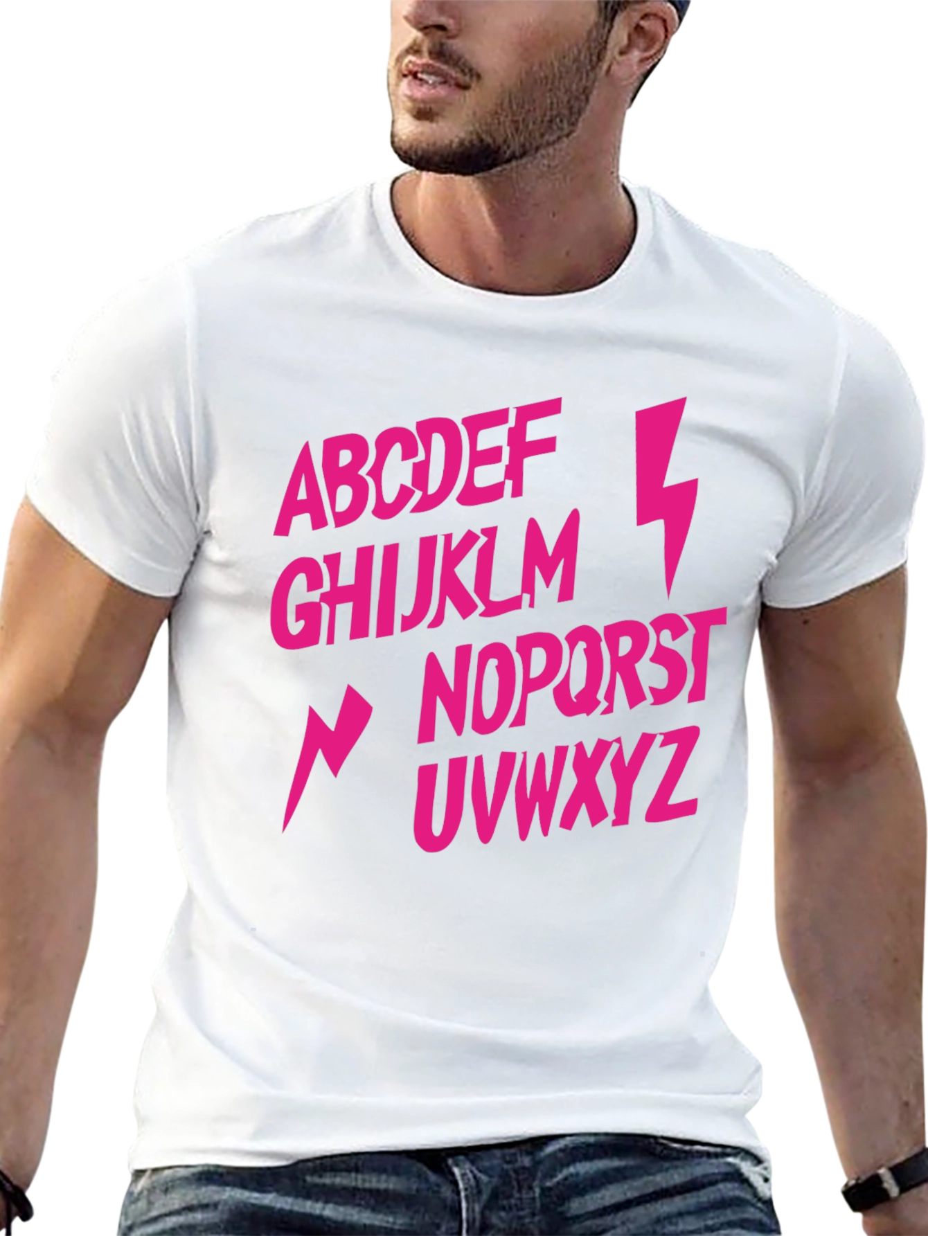 Alphabet Lightning Bolt T-Shirt - Rock and Roll Style
