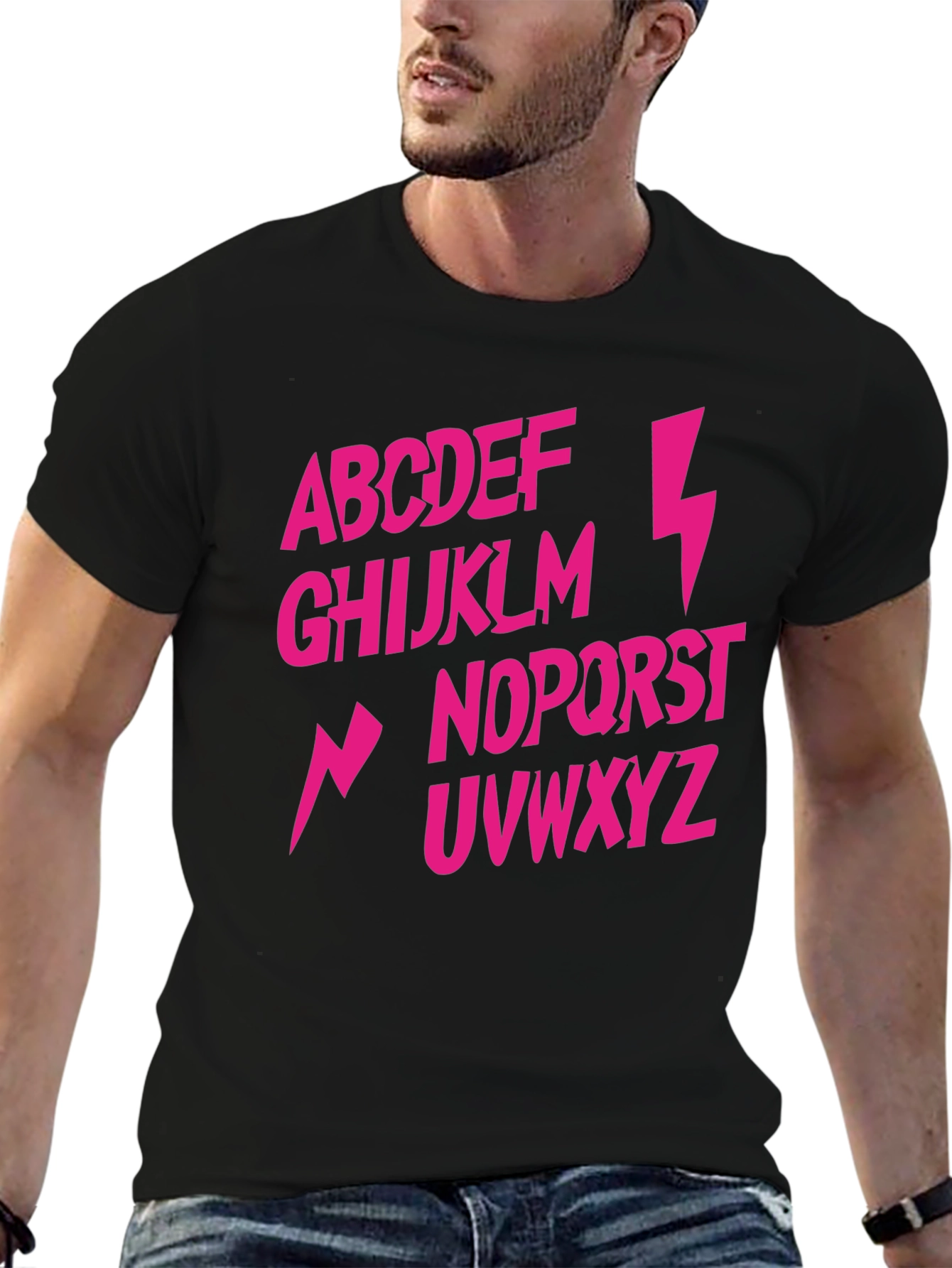 Alphabet Lightning Bolt T-Shirt - Rock and Roll Style