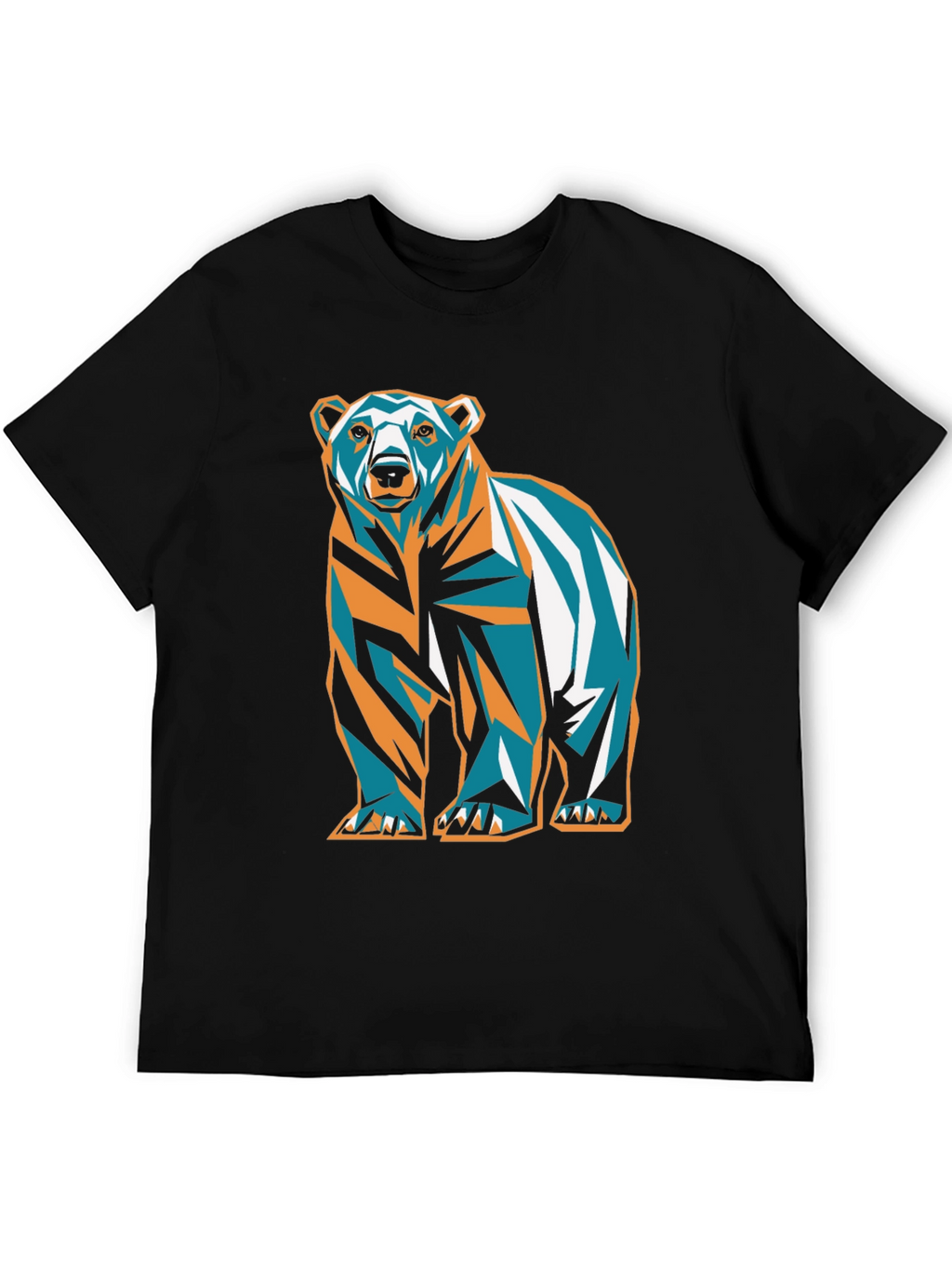 Geometric Bear Graphic Print T-Shirt