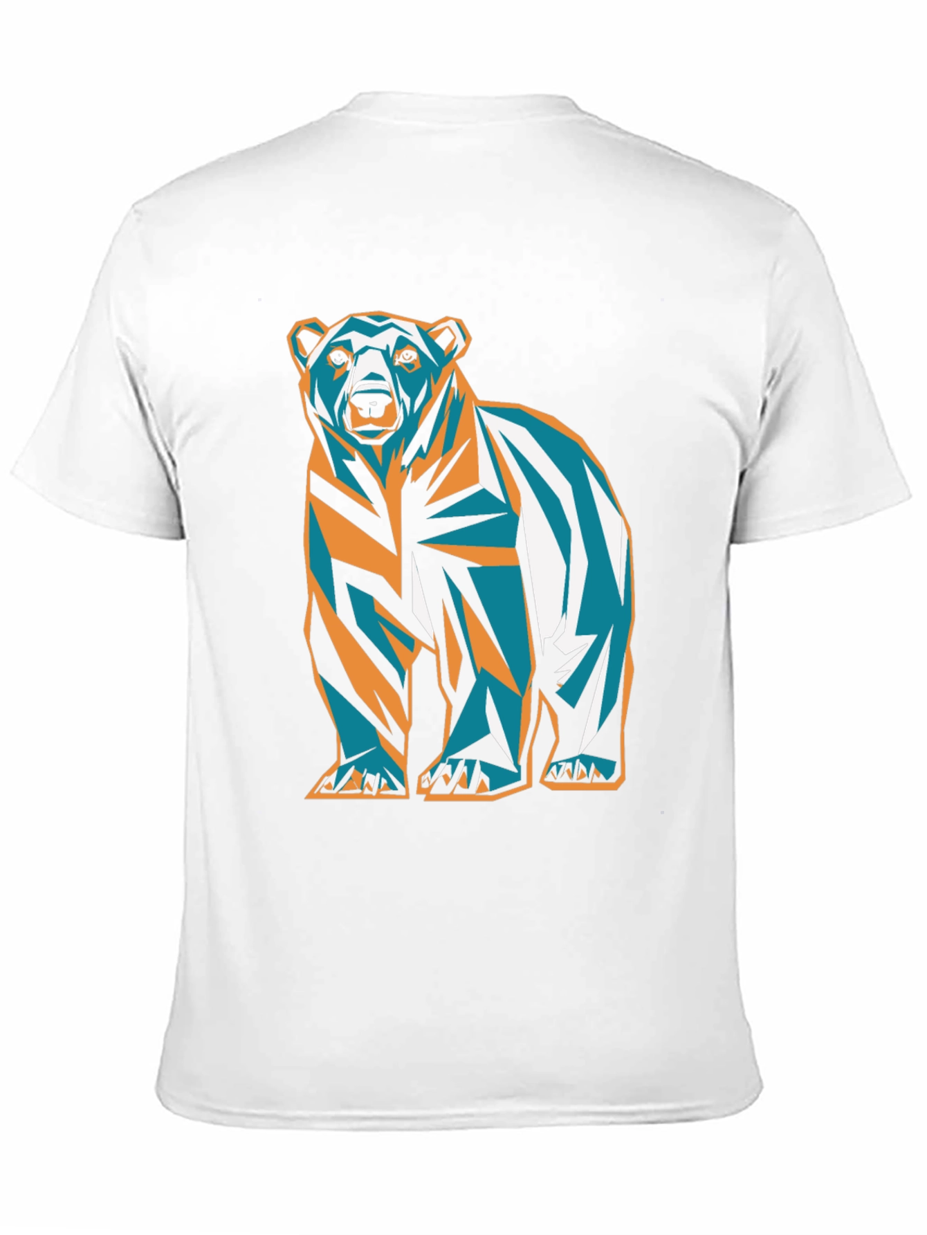 Geometric Bear Graphic Print T-Shirt
