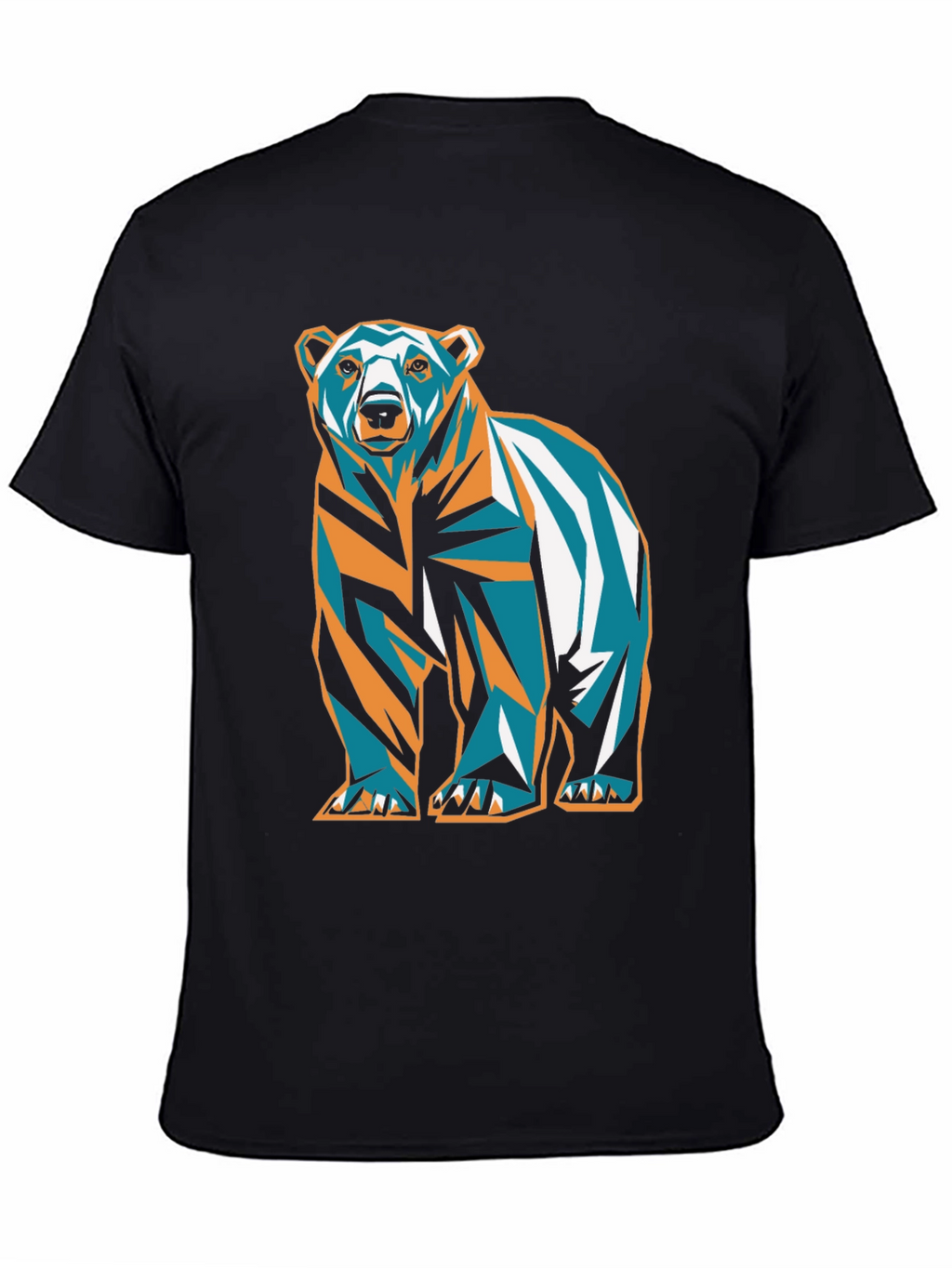 Geometric Bear Graphic Print T-Shirt