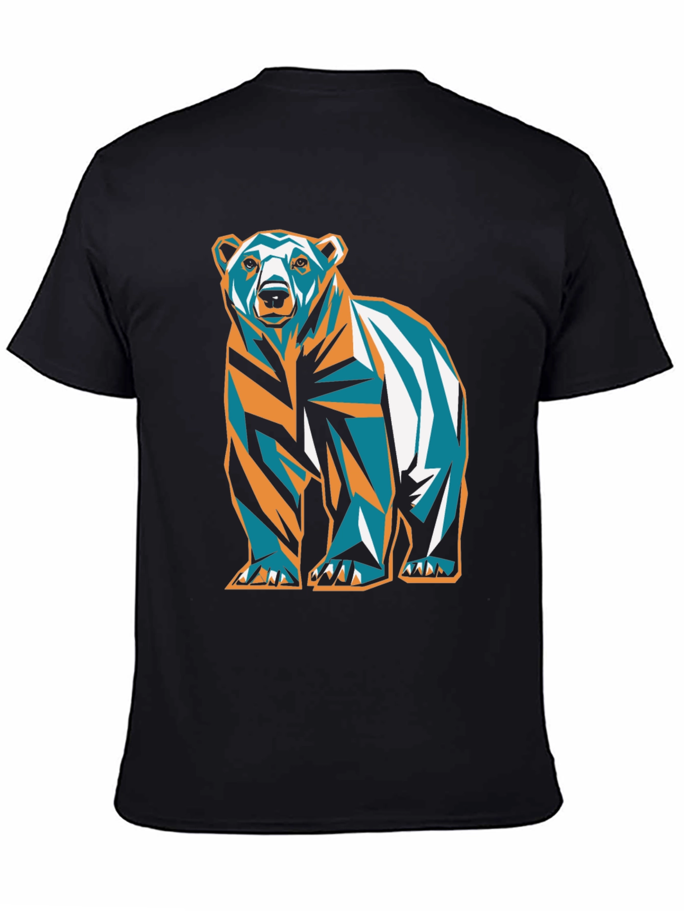 Geometric Bear Graphic Print T-Shirt