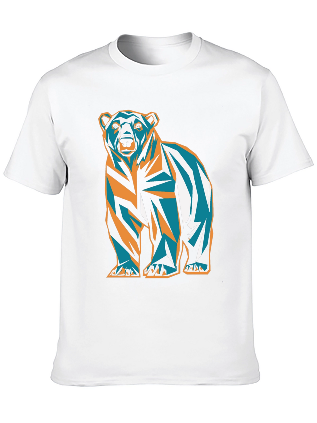 Geometric Bear Graphic Print T-Shirt