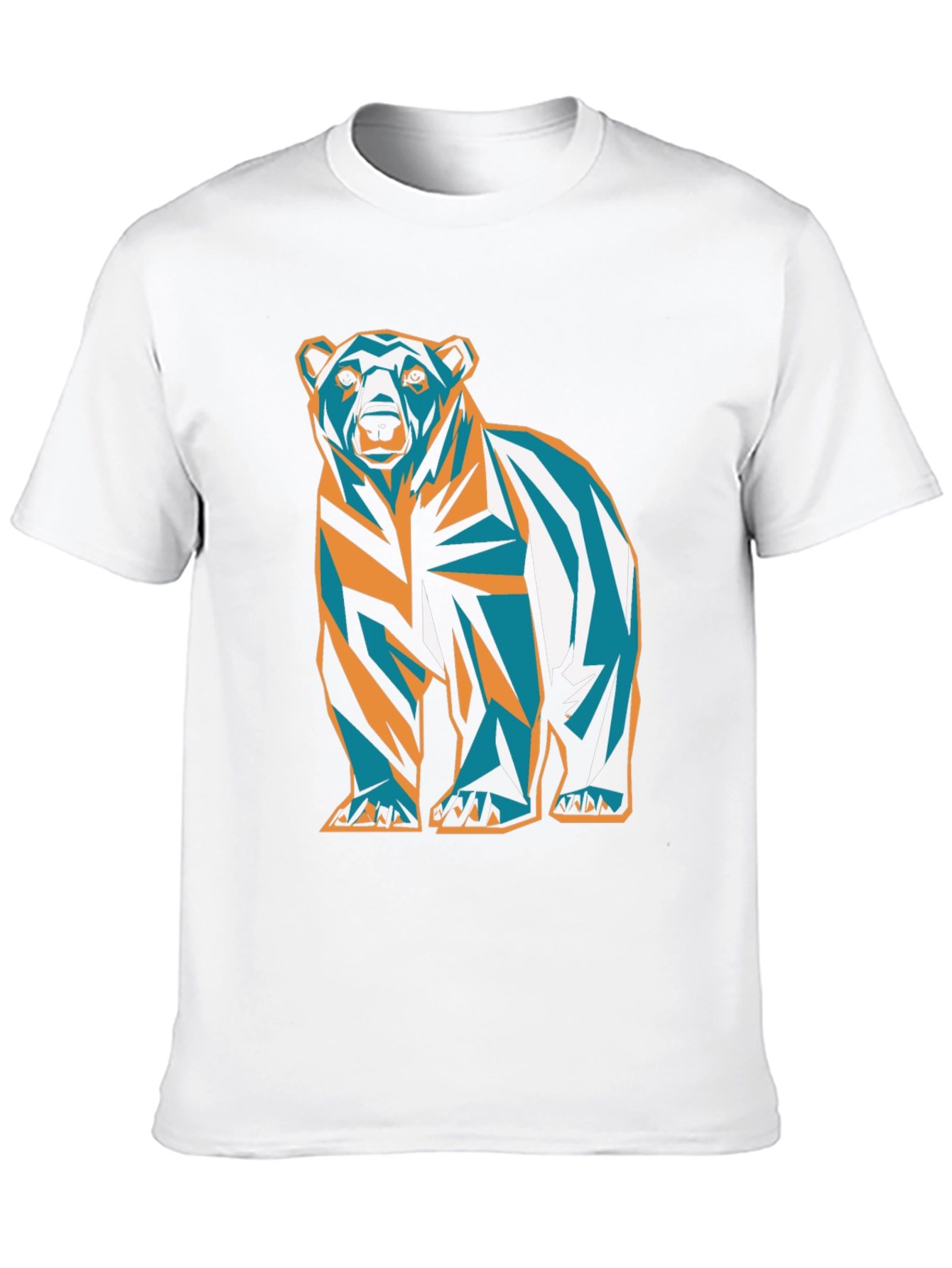 Geometric Bear Graphic Print T-Shirt
