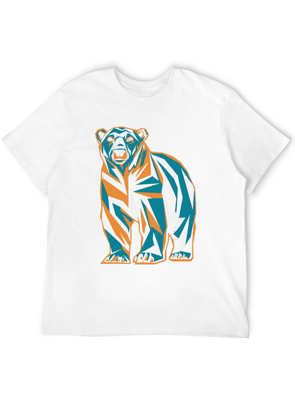 Geometric Bear Graphic Print T-Shirt