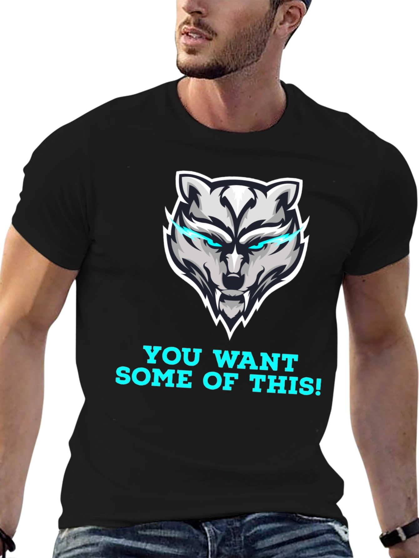 Bold Wolf Graphic T-Shirt - You Want Some of This!
