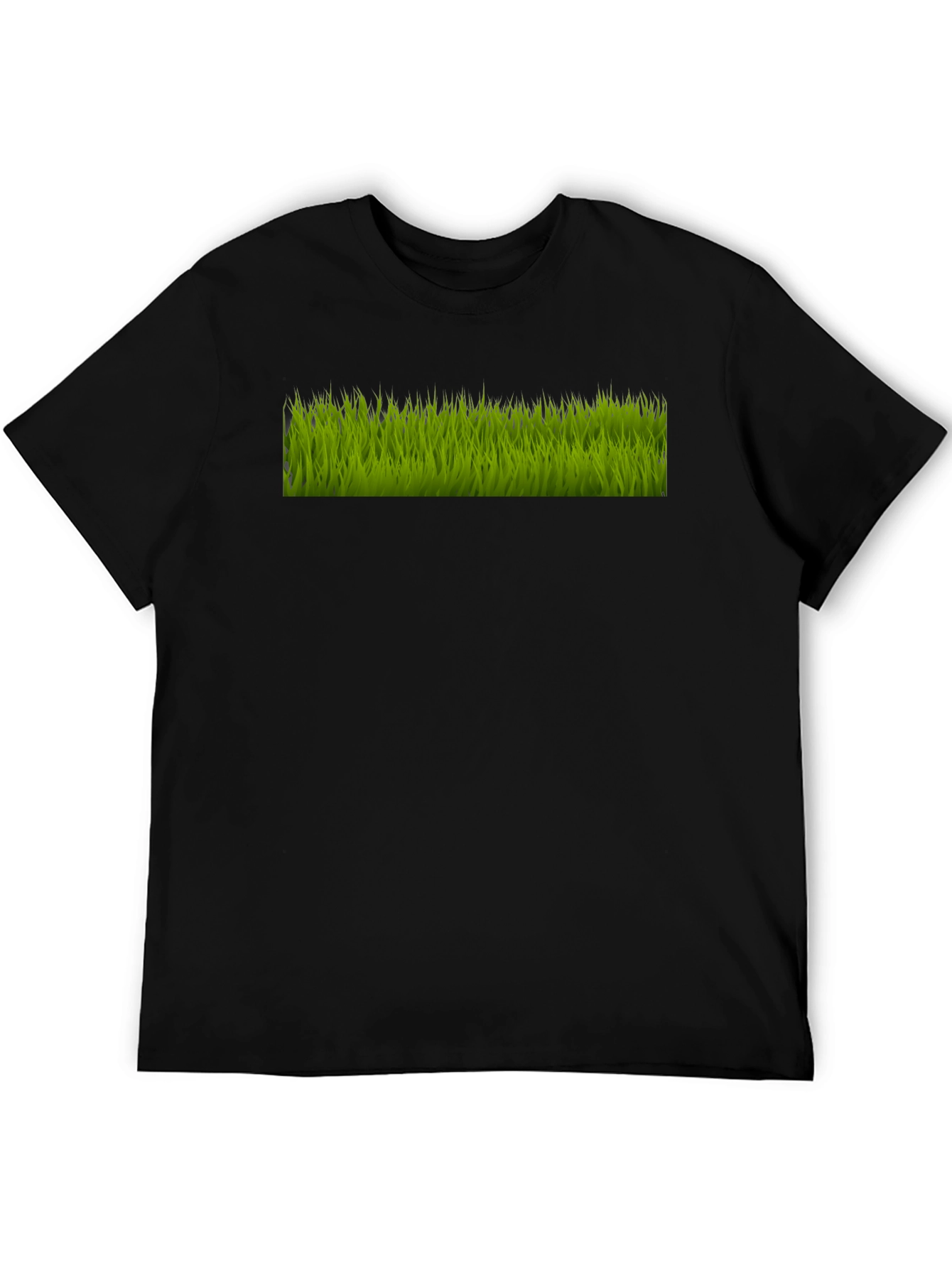 Green Grass Graphic Black T-Shirt