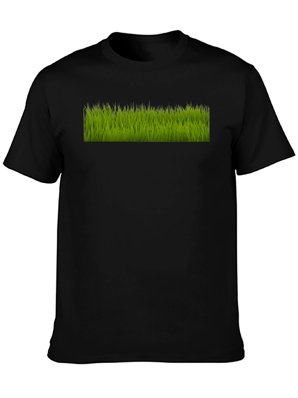 Green Grass Graphic Black T-Shirt
