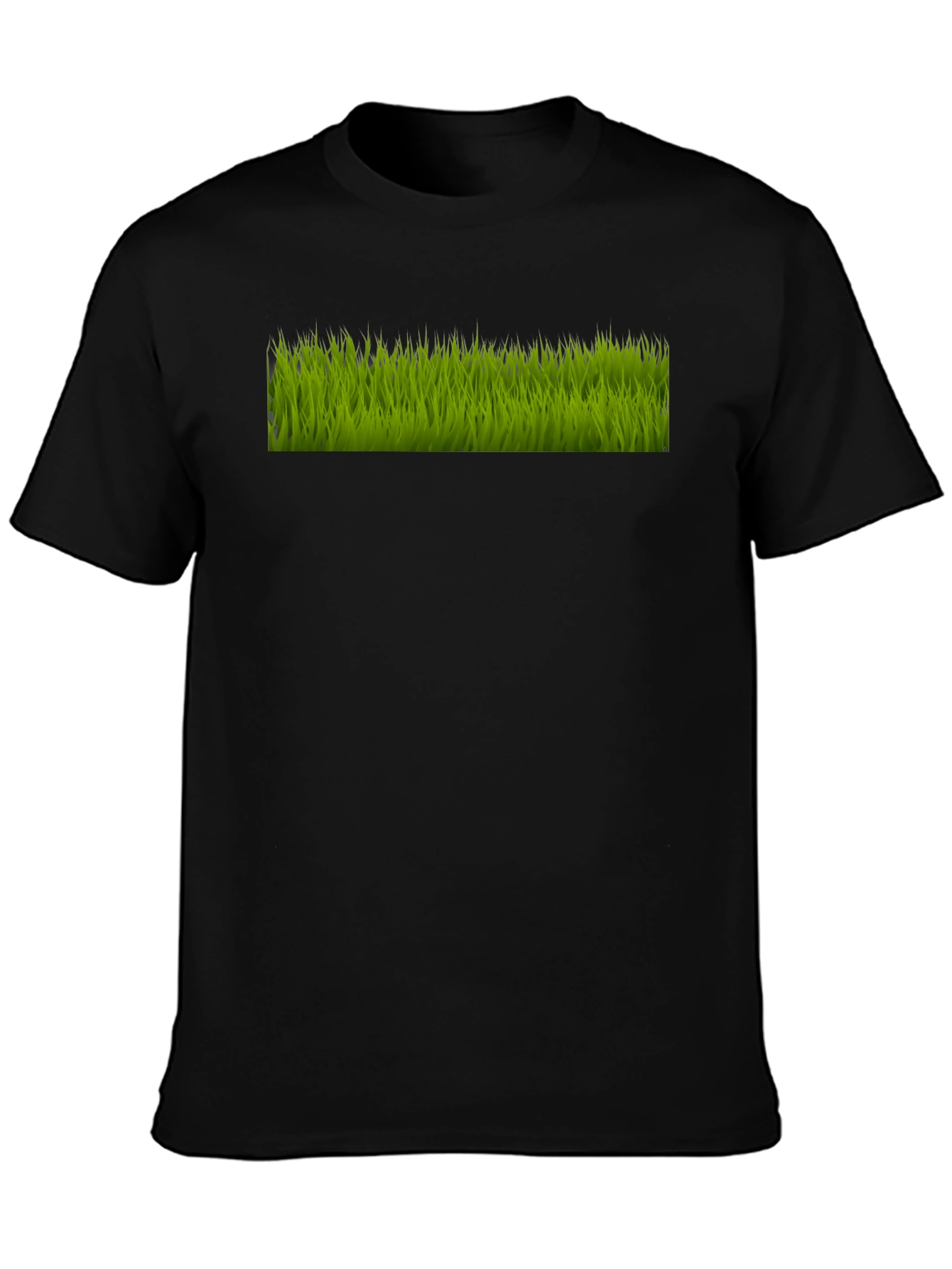 Green Grass Graphic Black T-Shirt