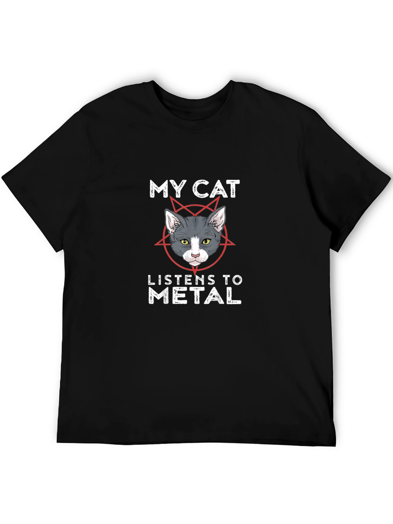 My Cat Listens to Metal T-Shirt - Funny Graphic Tee