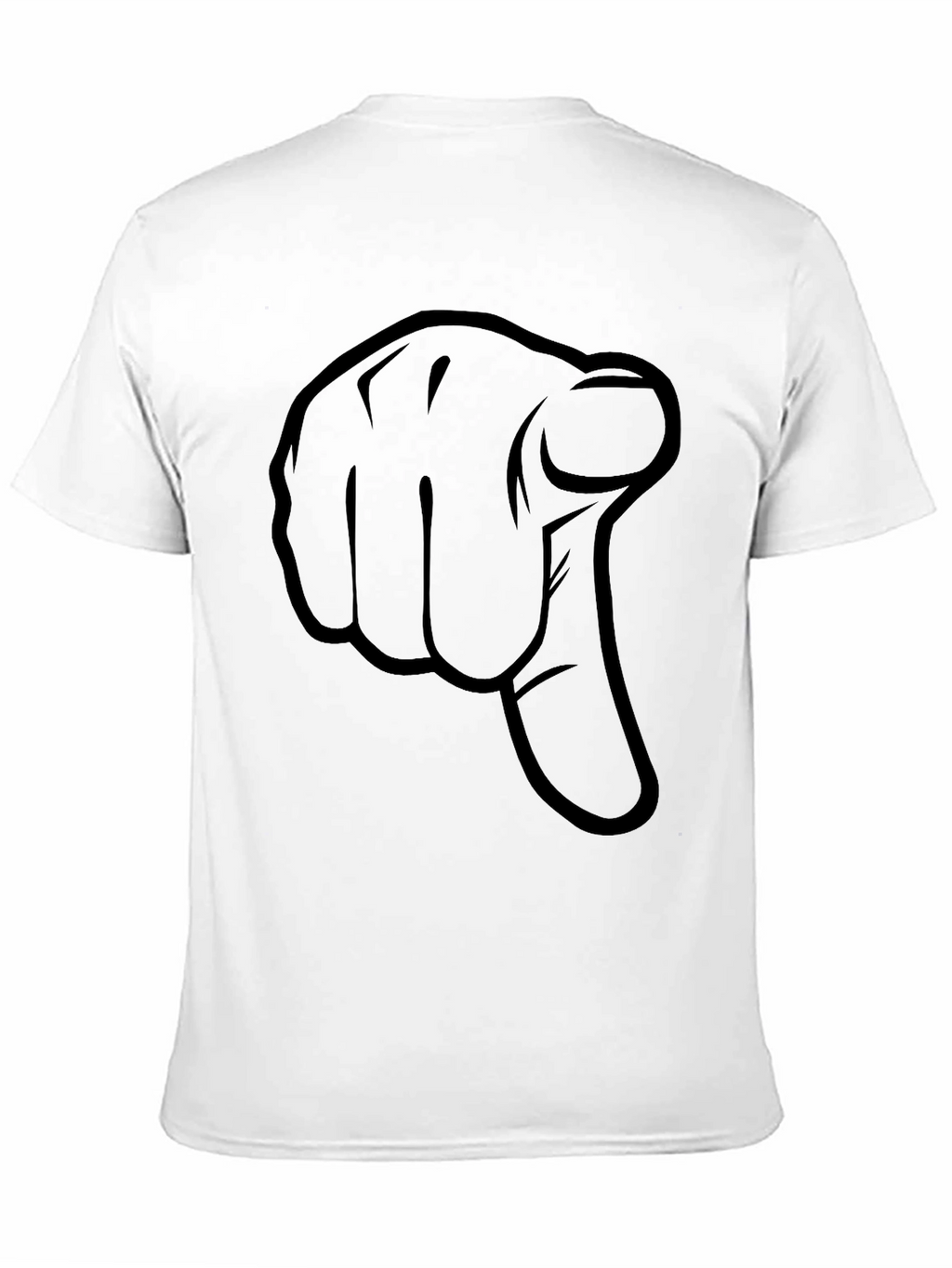Pointing Finger Graphic Tee - Black Cotton T-Shirt
