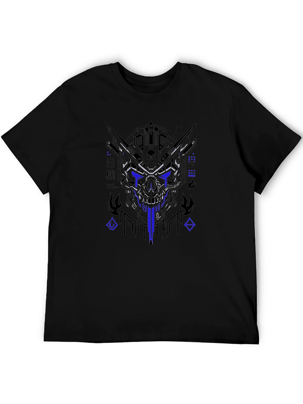 Cyberpunk Skull Graphic T-Shirt