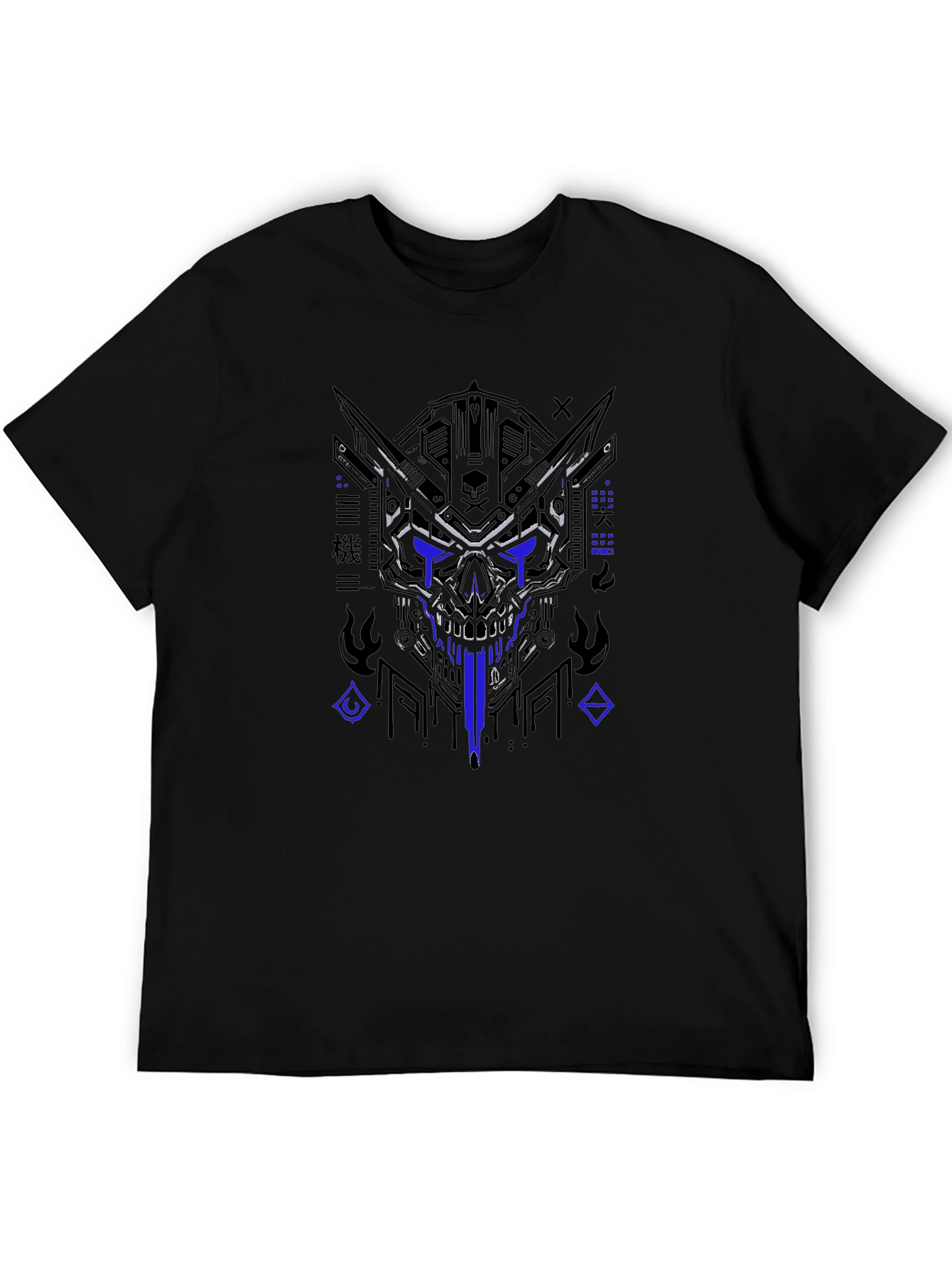 Cyberpunk Skull Graphic T-Shirt