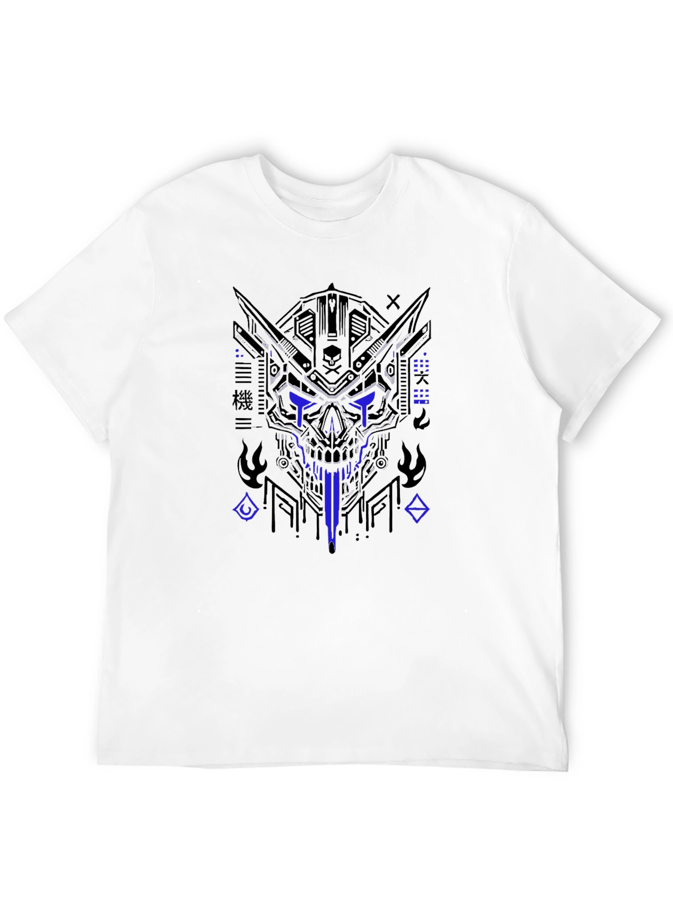 Cyberpunk Skull Graphic T-Shirt