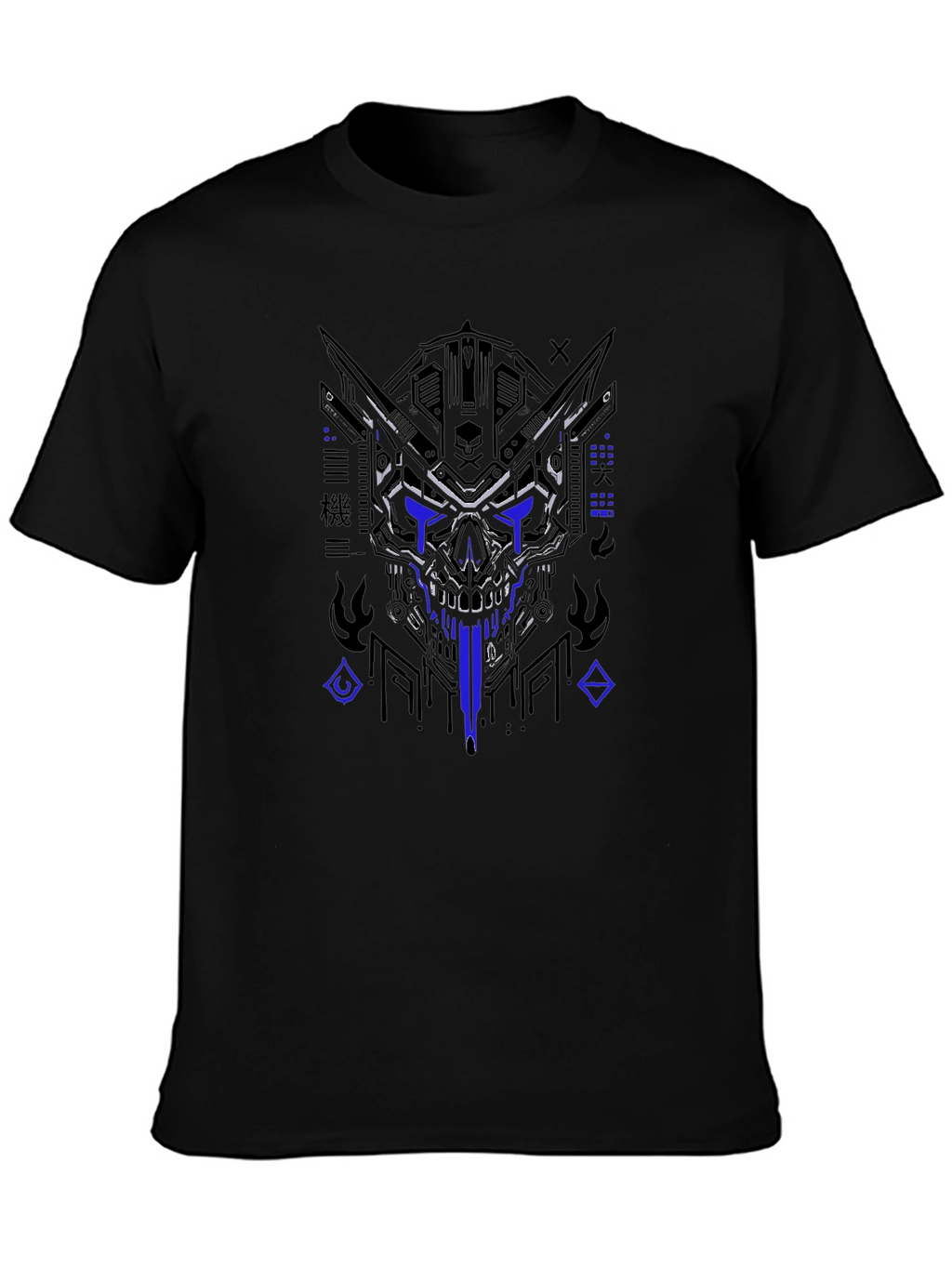 Cyberpunk Skull Graphic T-Shirt