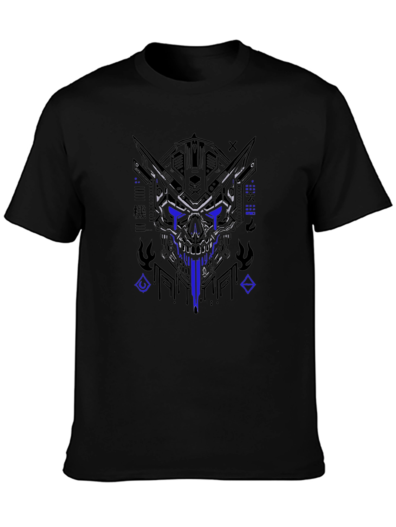 Cyberpunk Skull Graphic T-Shirt