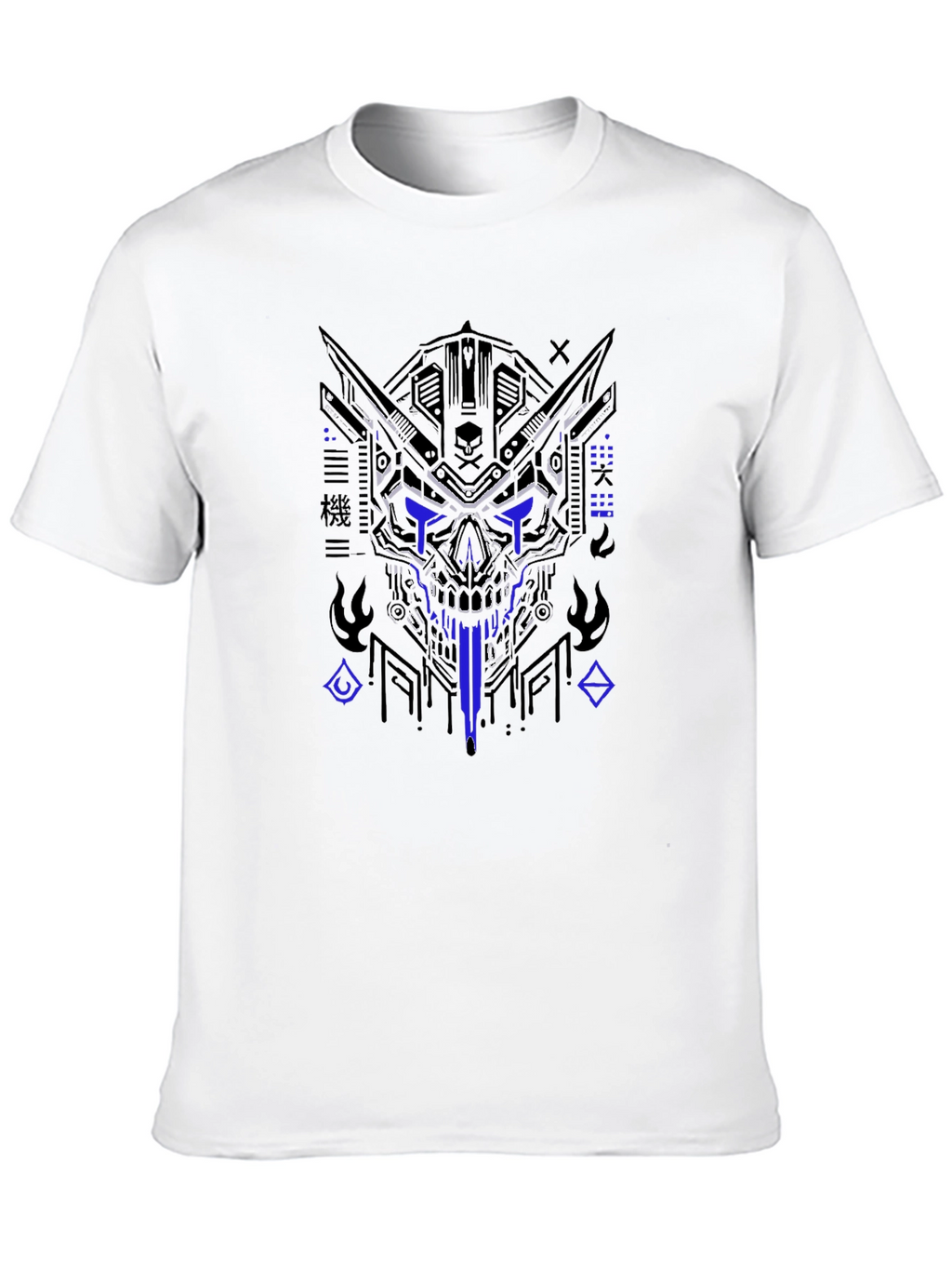 Cyberpunk Skull Graphic T-Shirt