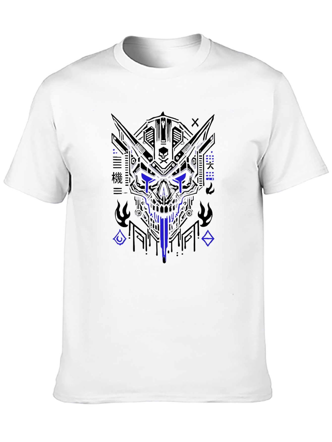 Cyberpunk Skull Graphic T-Shirt