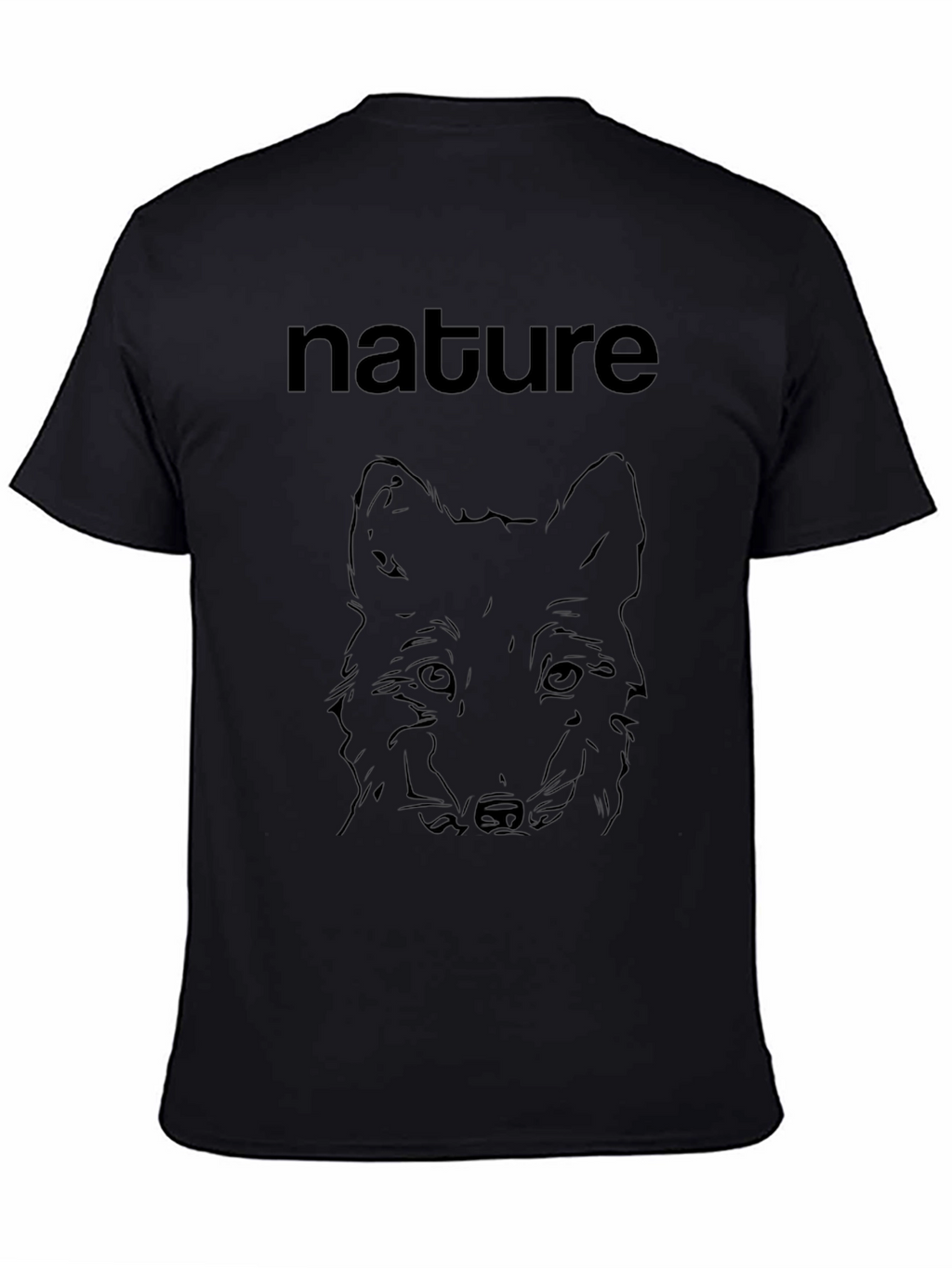 Nature Wolf Graphic Print Mens Black T-Shirt