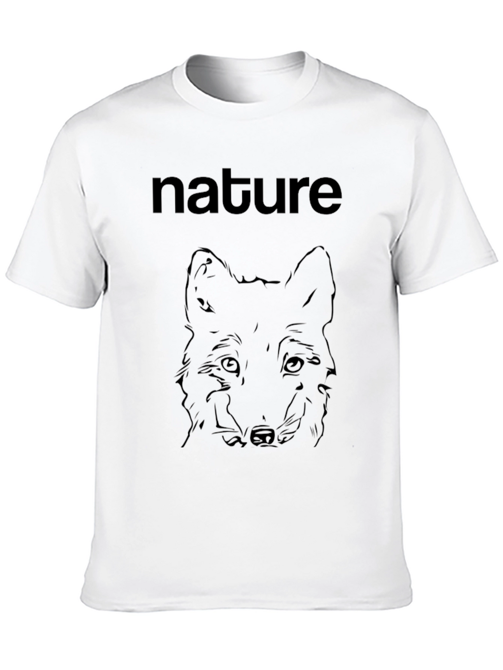 Nature Wolf Graphic Print Mens Black T-Shirt