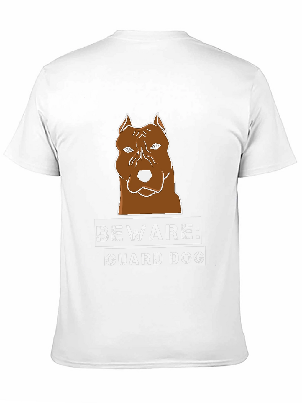 Beware Guard Dog T-Shirt Brown Pitbull Graphic Tee