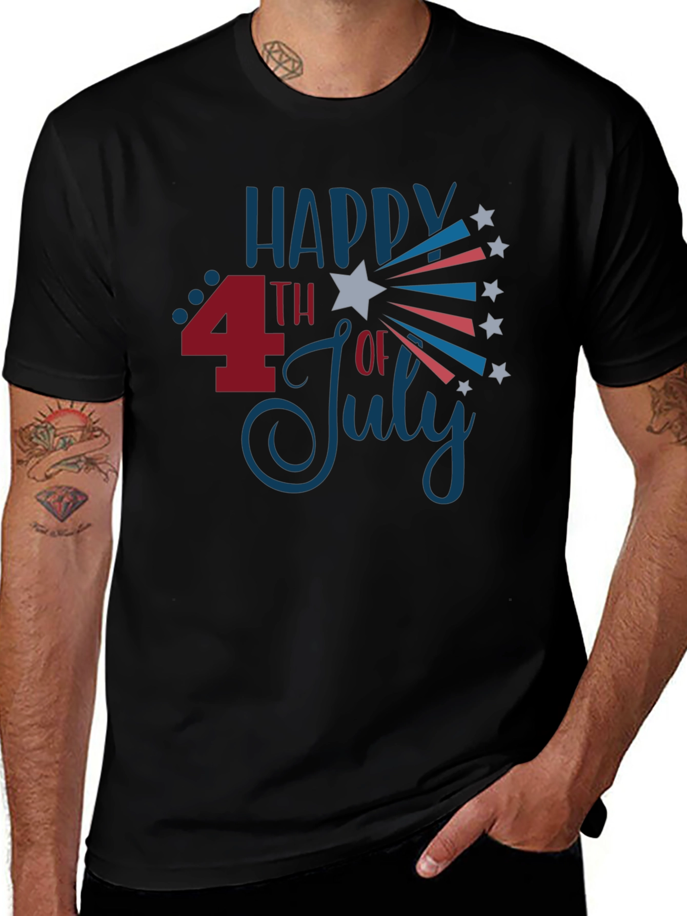 Happy 4th of July Graphic T-Shirt - Patriotic Celebration Tee