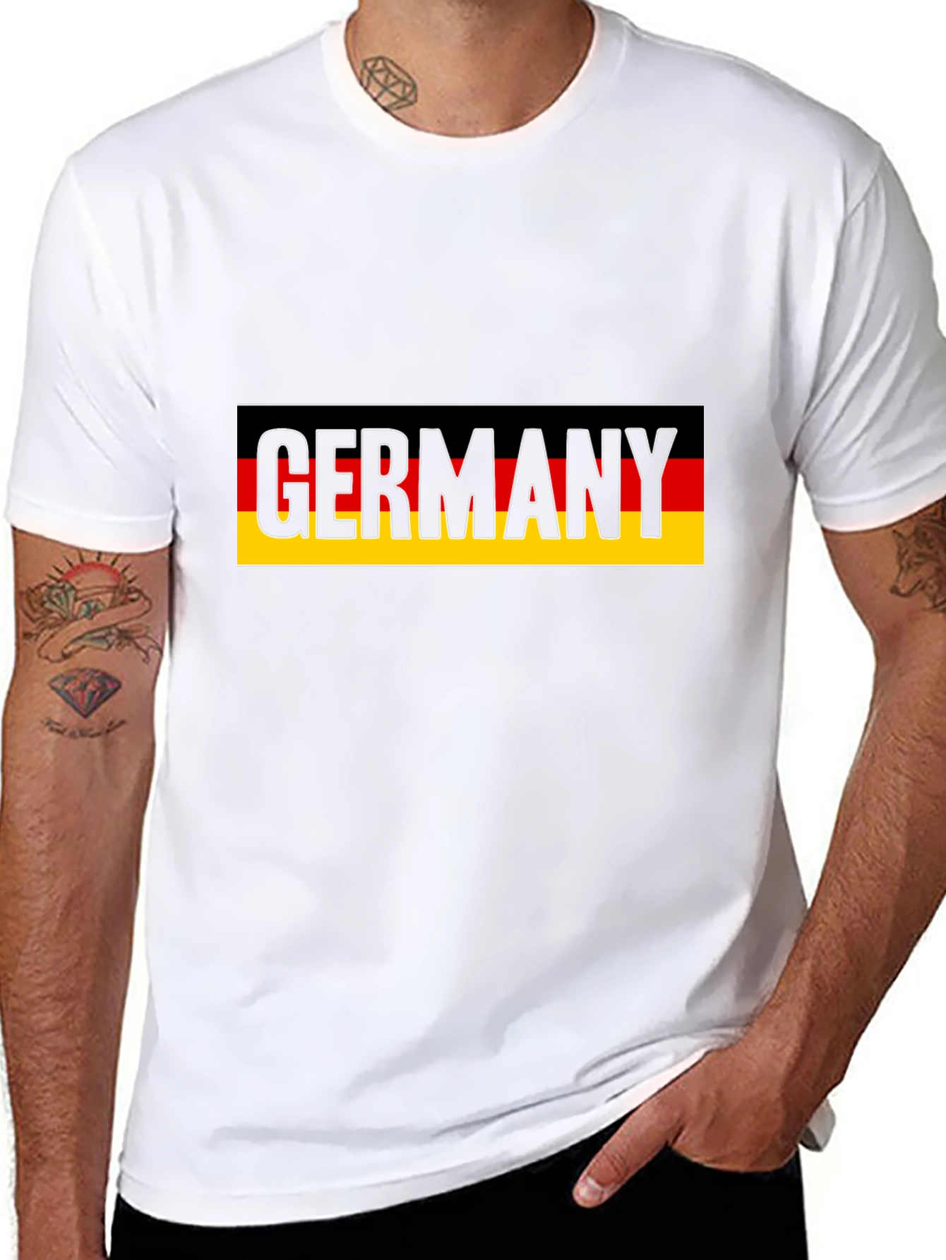 Germany Flag Graphic Tee - Black Cotton T-Shirt