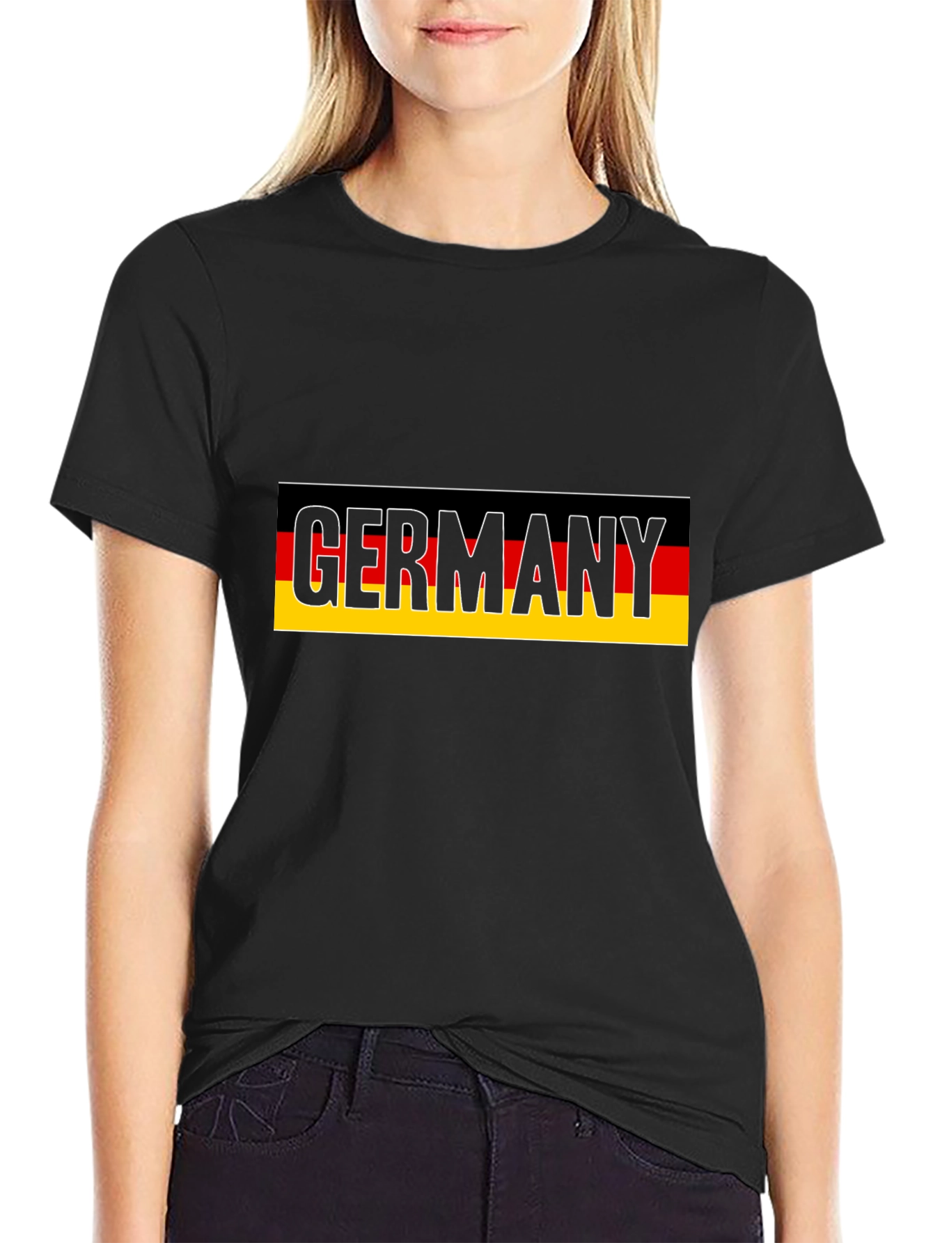 Germany Flag Graphic Tee - Black Cotton T-Shirt