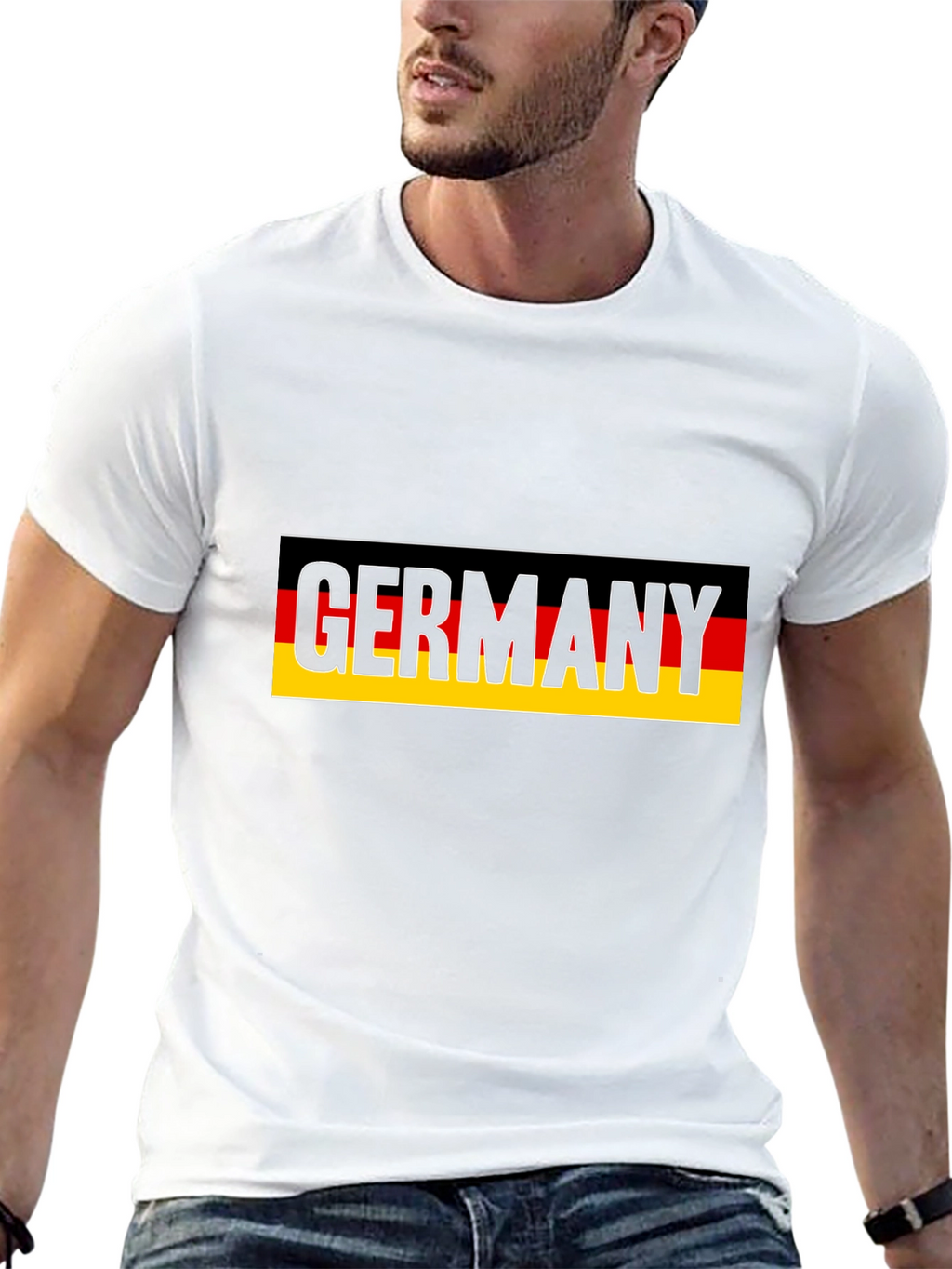 Germany Flag Graphic Tee - Black Cotton T-Shirt