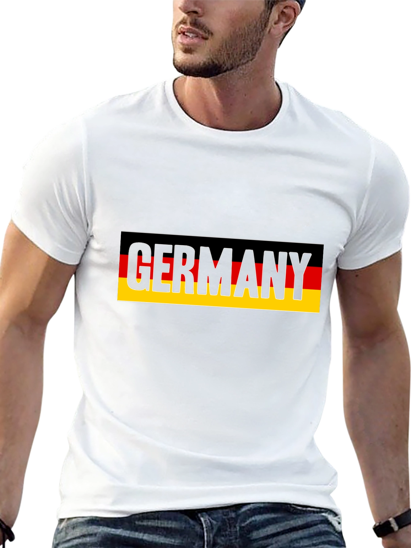Germany Flag Graphic Tee - Black Cotton T-Shirt