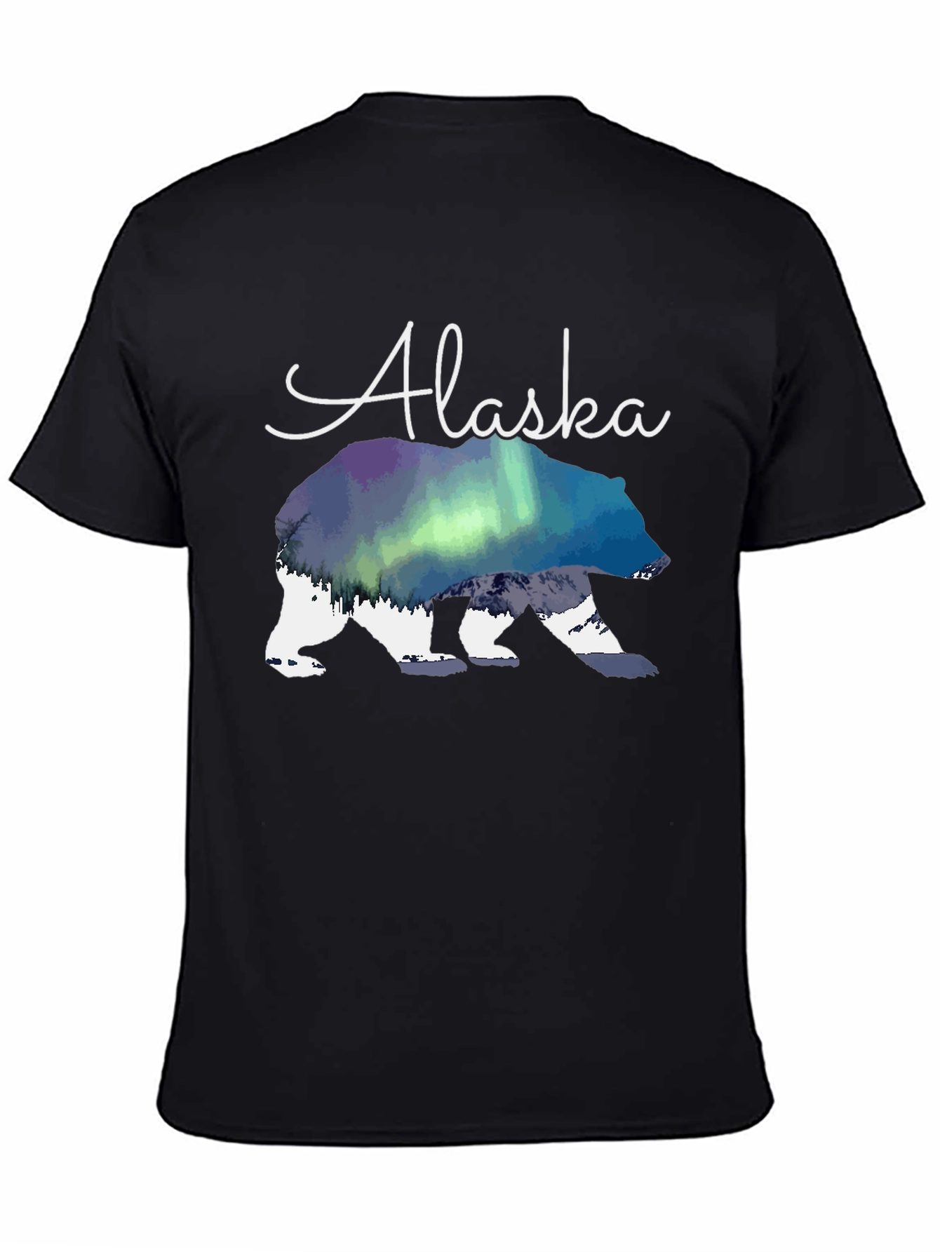 Alaska Bear T-Shirt Aurora Borealis Graphic Tee