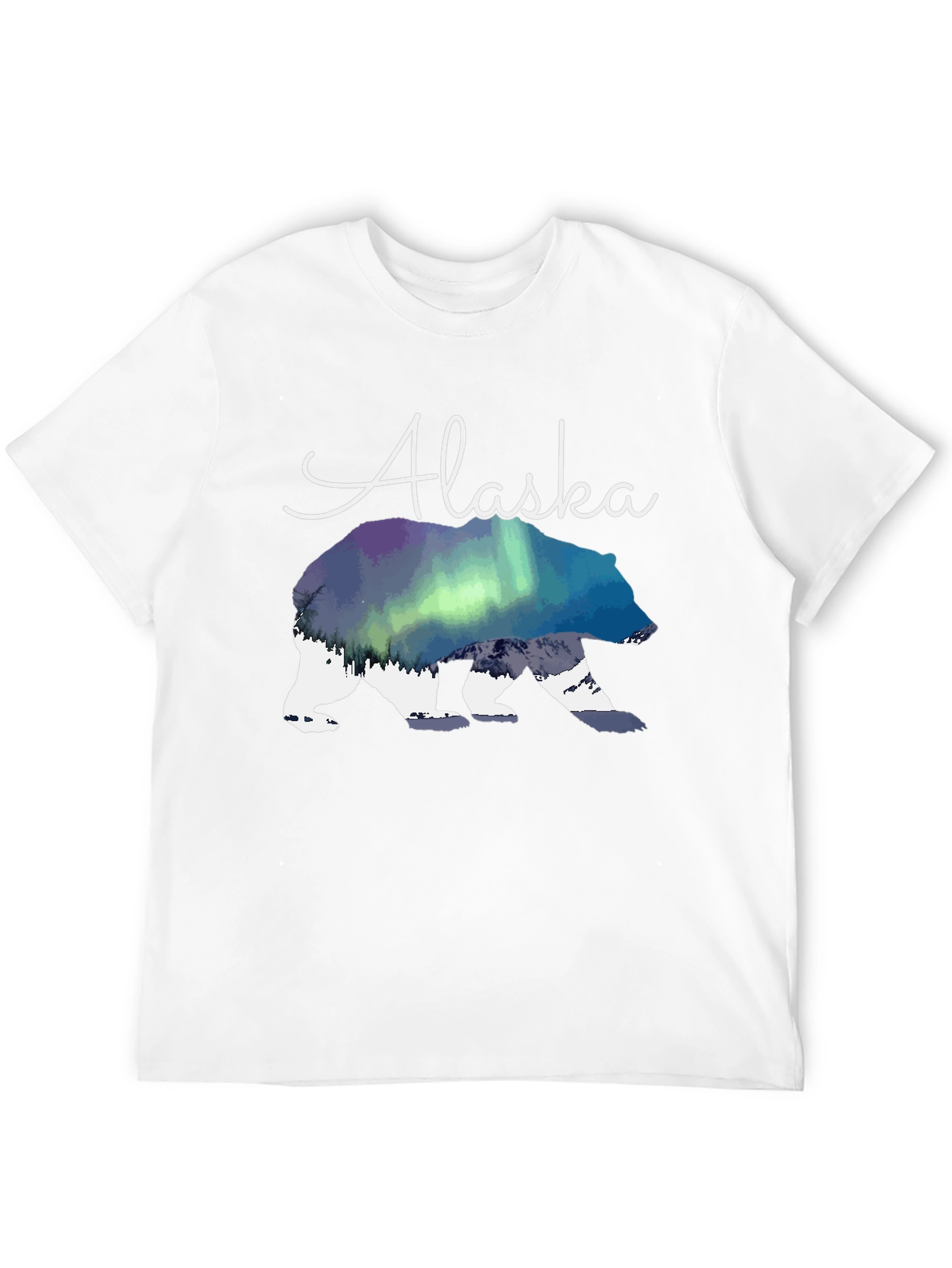 Alaska Bear T-Shirt Aurora Borealis Graphic Tee