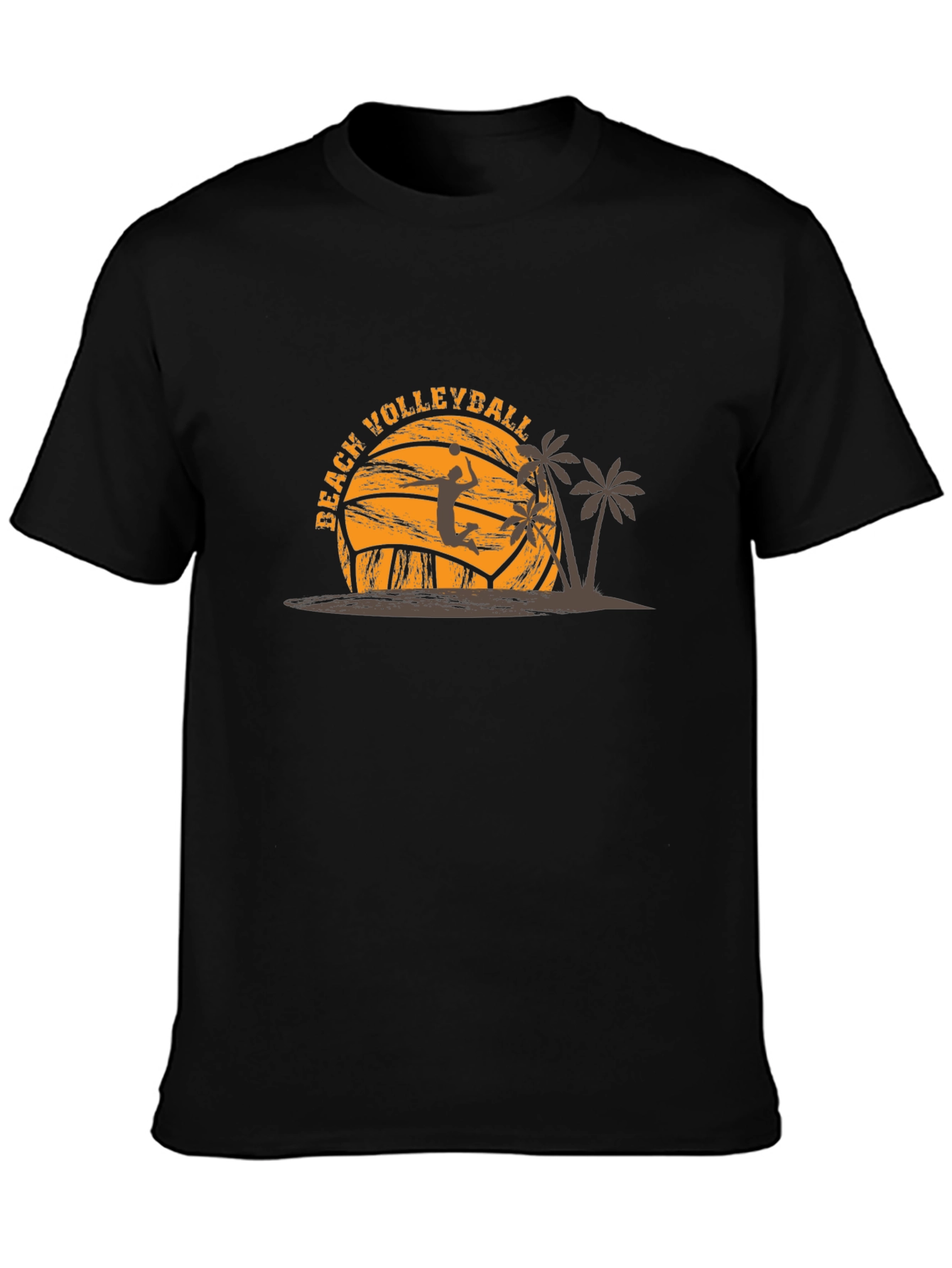 Beach Volleyball Graphic Tee - Black