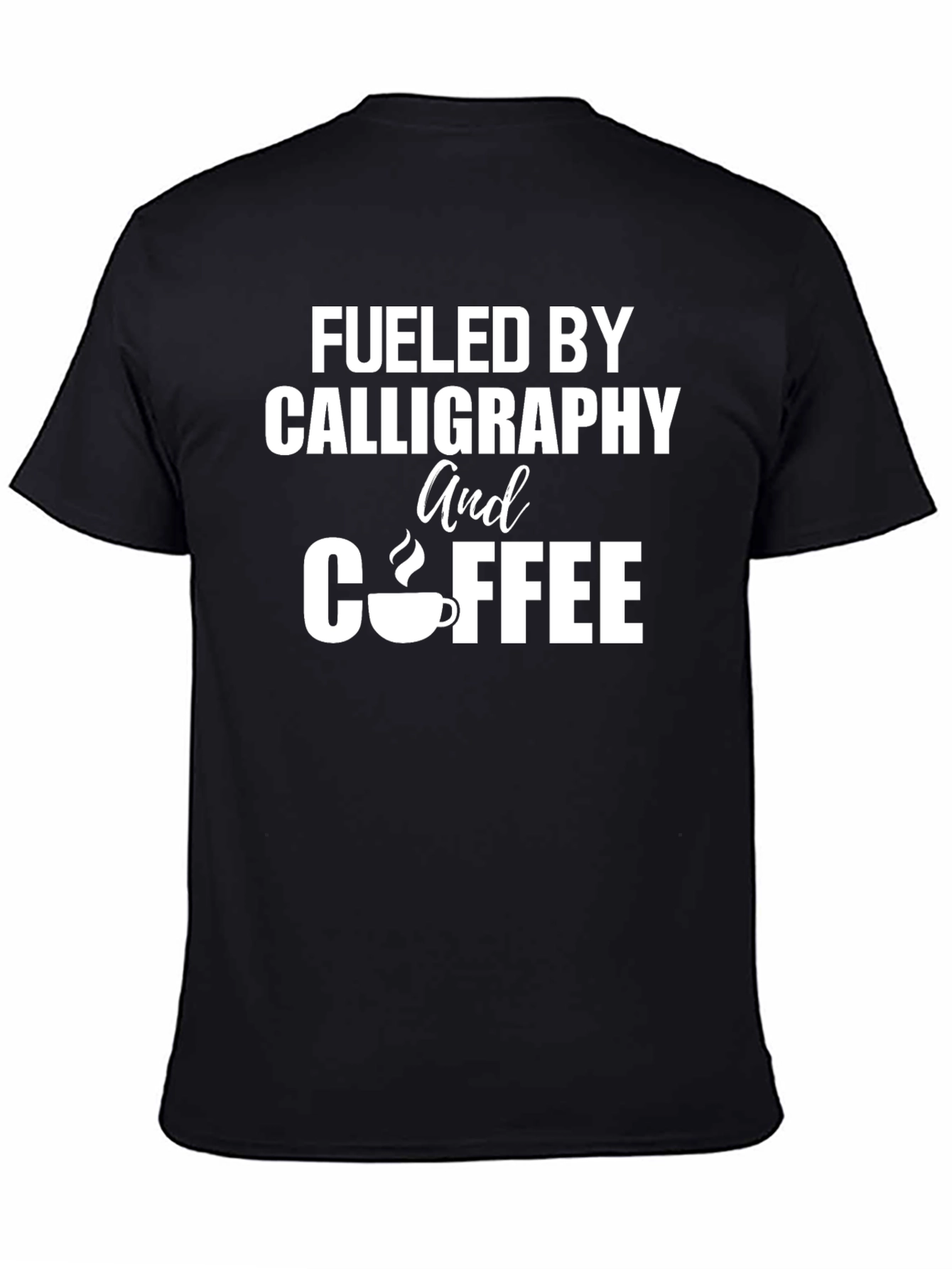 Calligraphy & Coffee Black T-Shirt