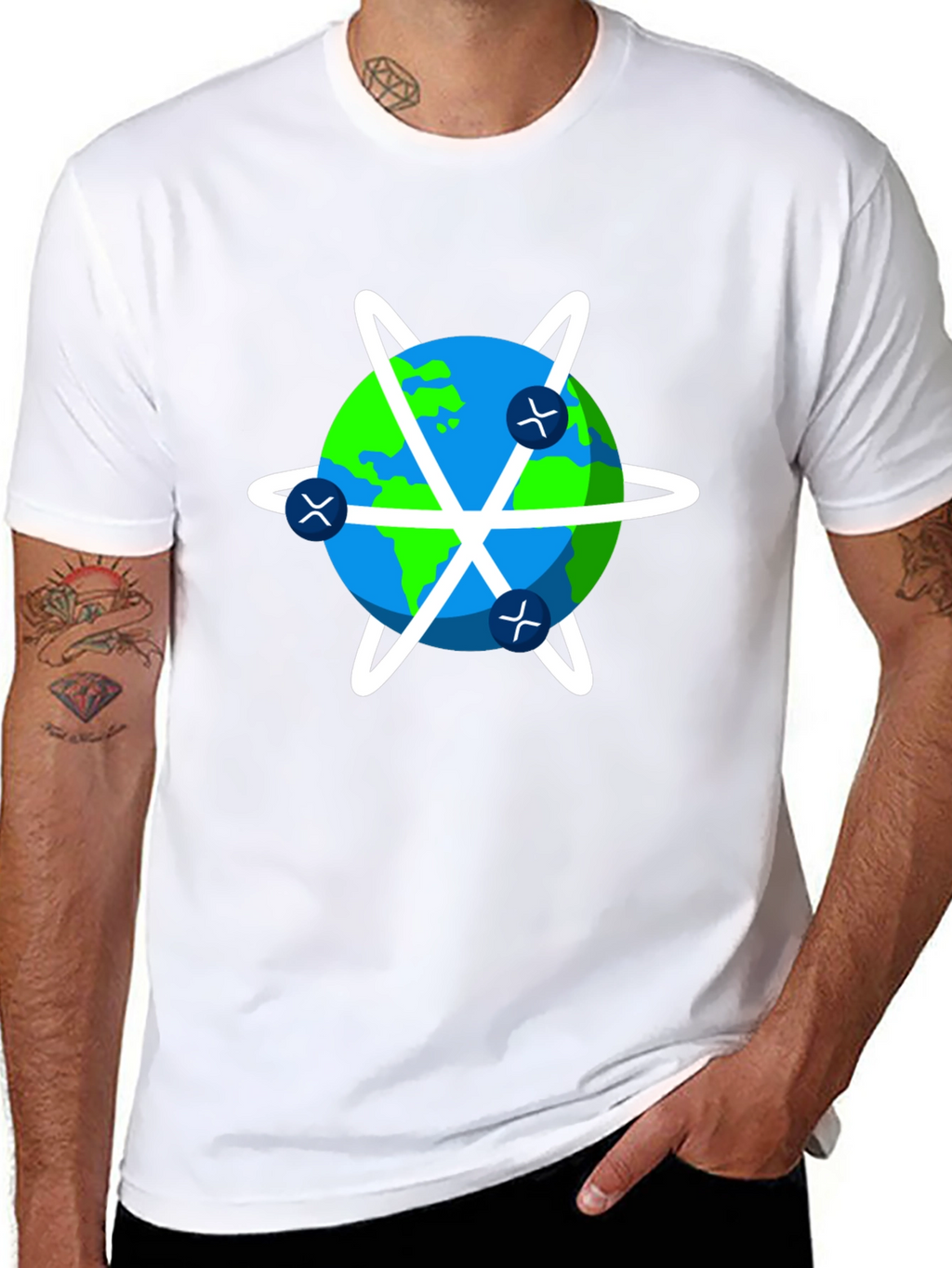 Global Network T-Shirt - Black Cotton Graphic Tee