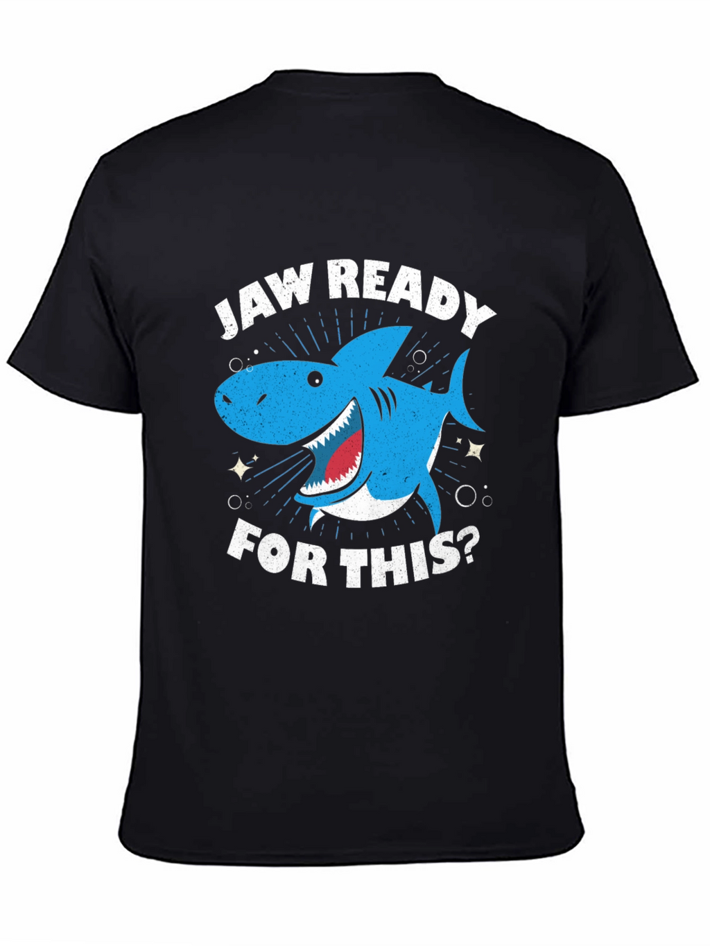 Jaw Ready Shark Graphic Tee - Black Cotton T-Shirt
