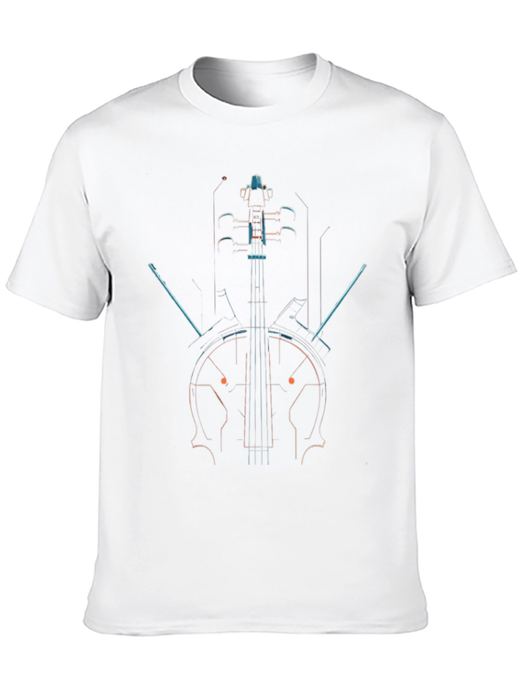 Abstract Cello Graphic Black T-Shirt