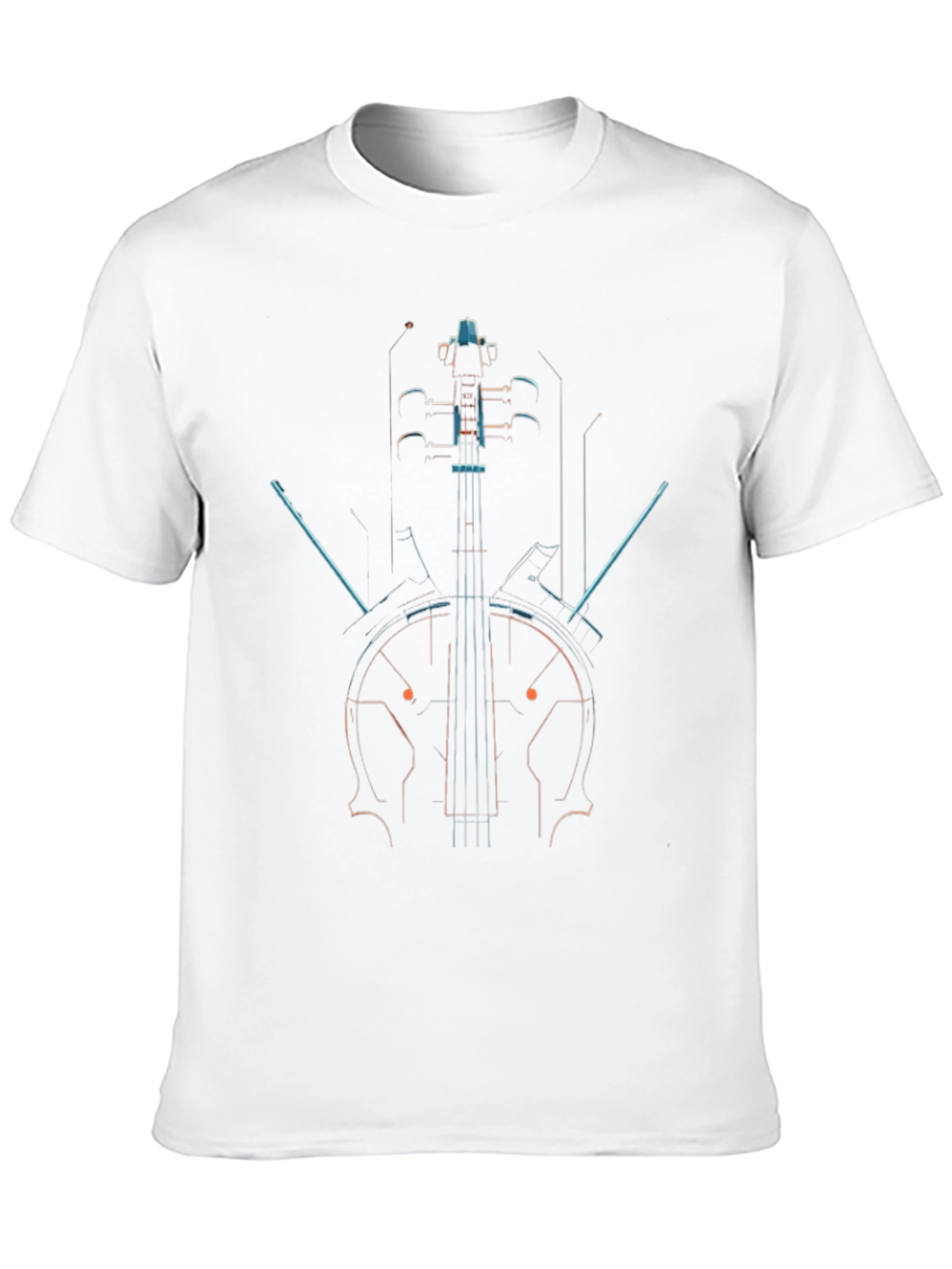Abstract Cello Graphic Black T-Shirt