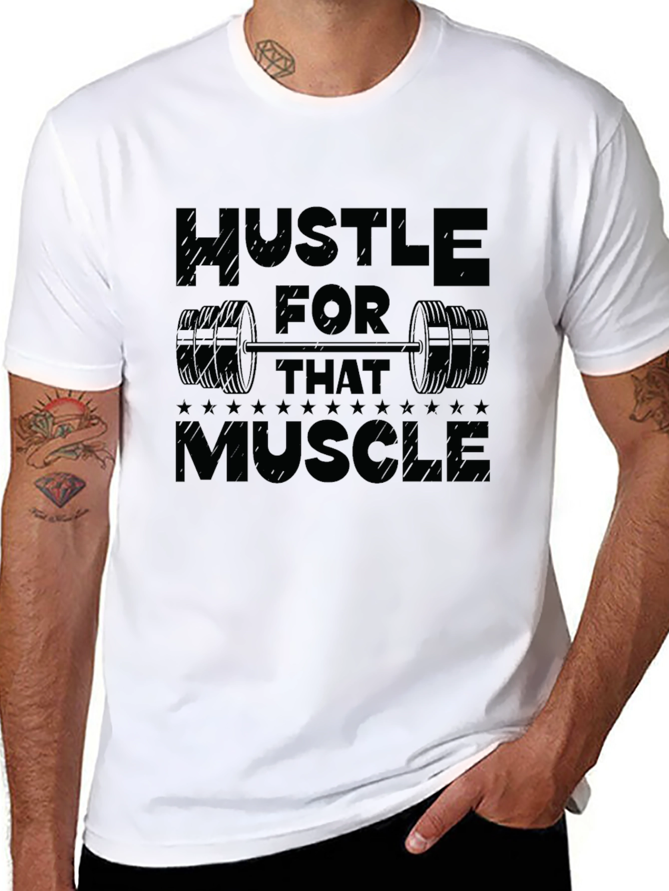 Hustle For That Muscle Graphic T-Shirt - Fitness Gym Wear