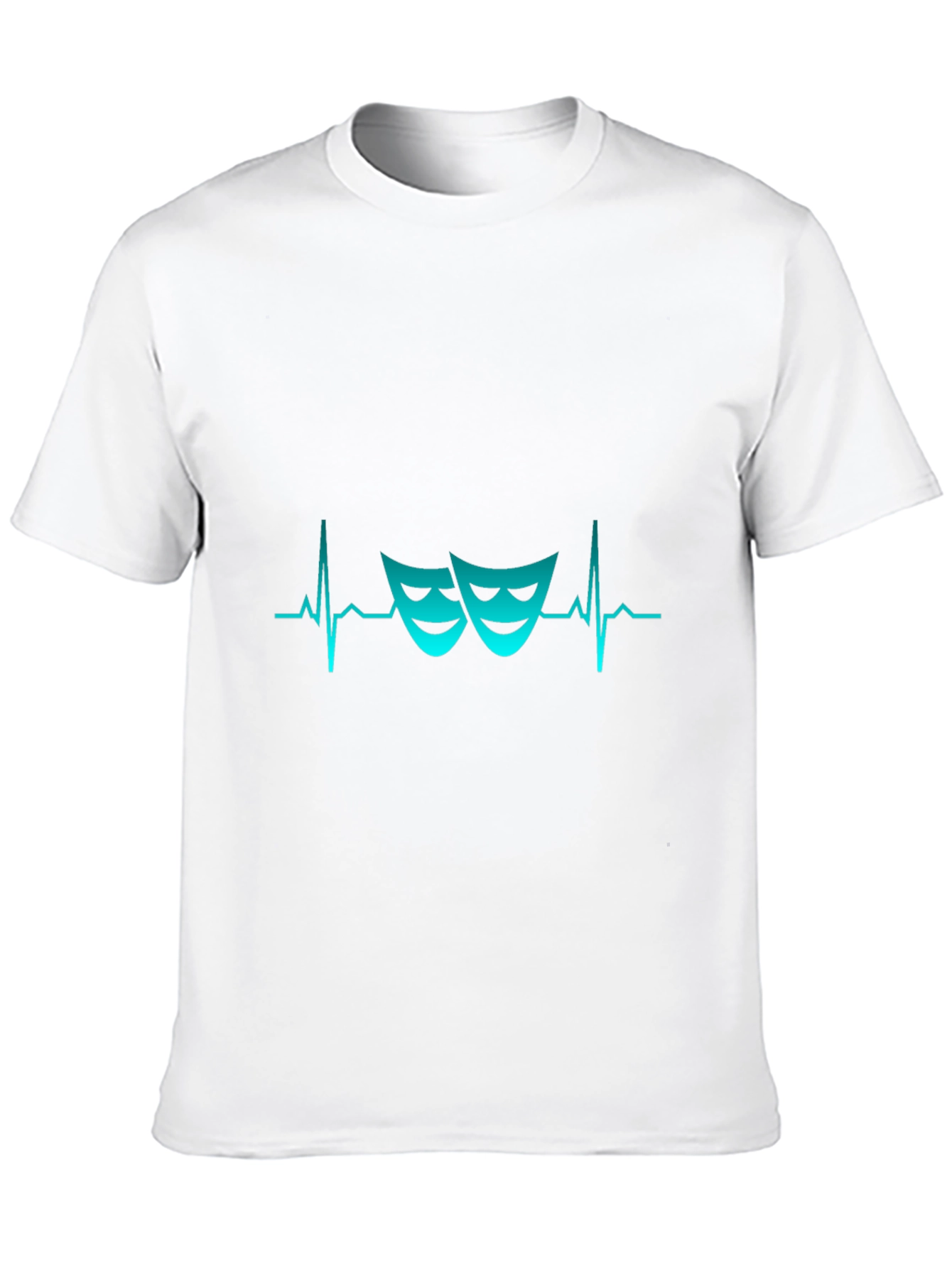 Drama Masks Heartbeat T-Shirt - Theatrical Style