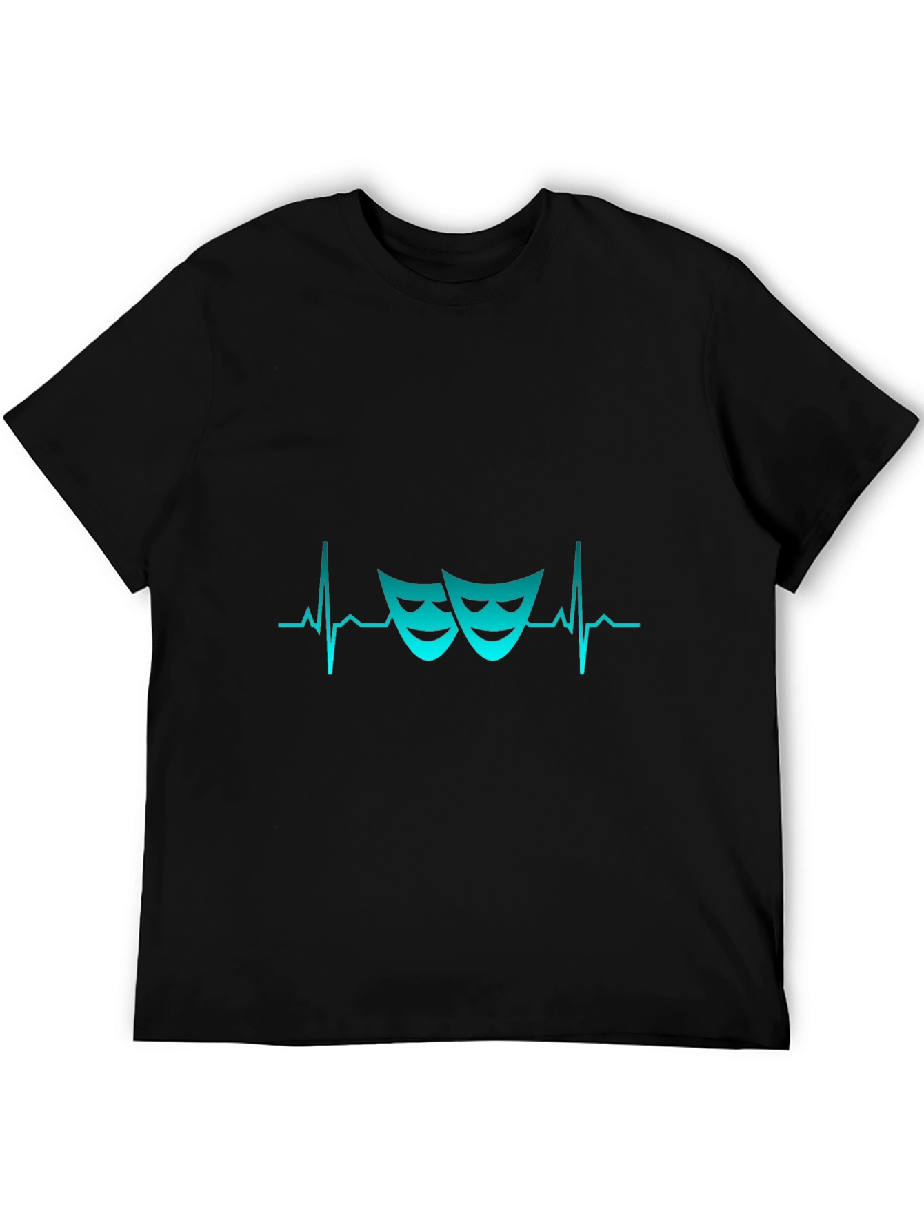Drama Masks Heartbeat T-Shirt - Theatrical Style