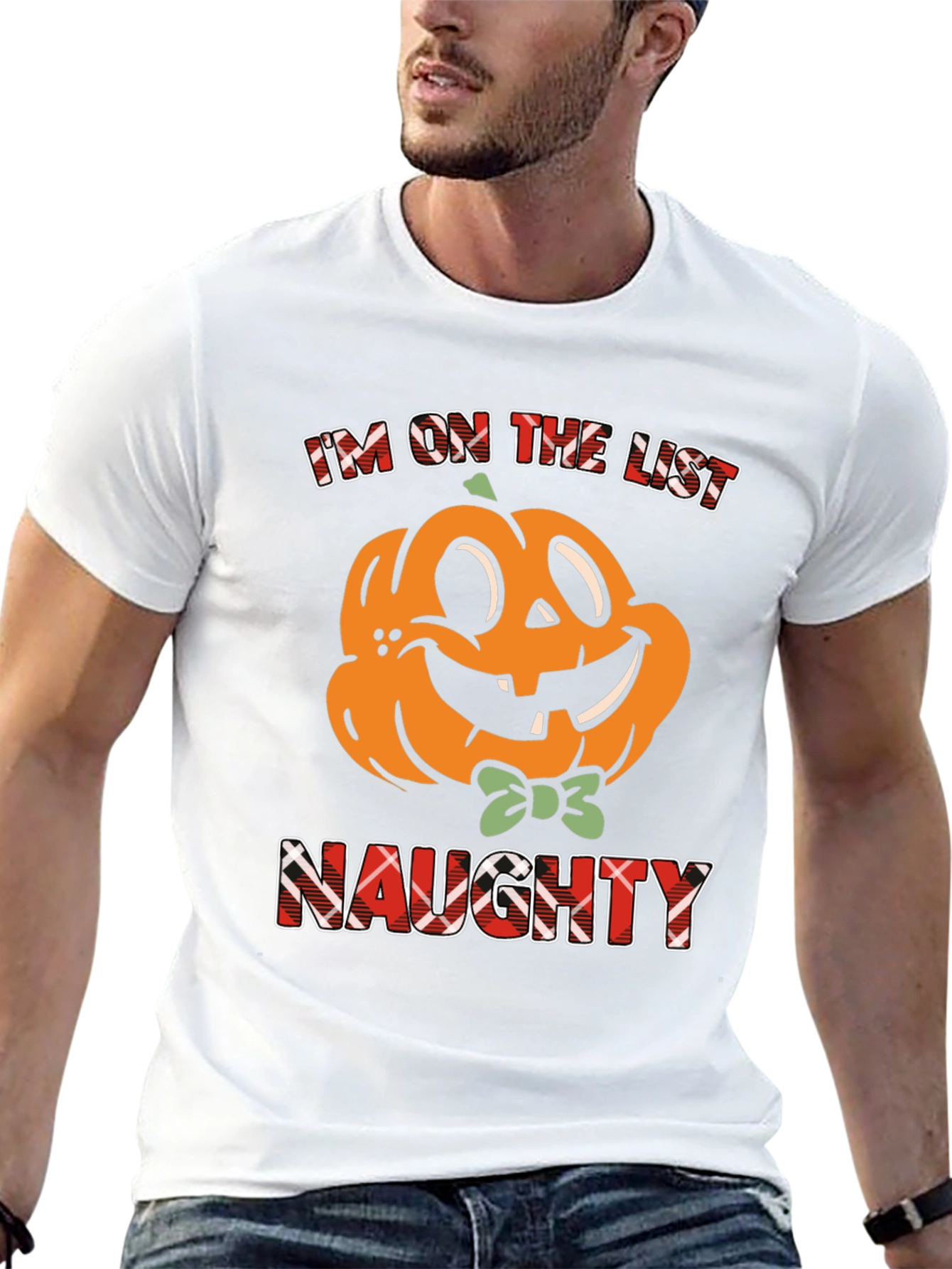 Naughty List Pumpkin Halloween T-Shirt