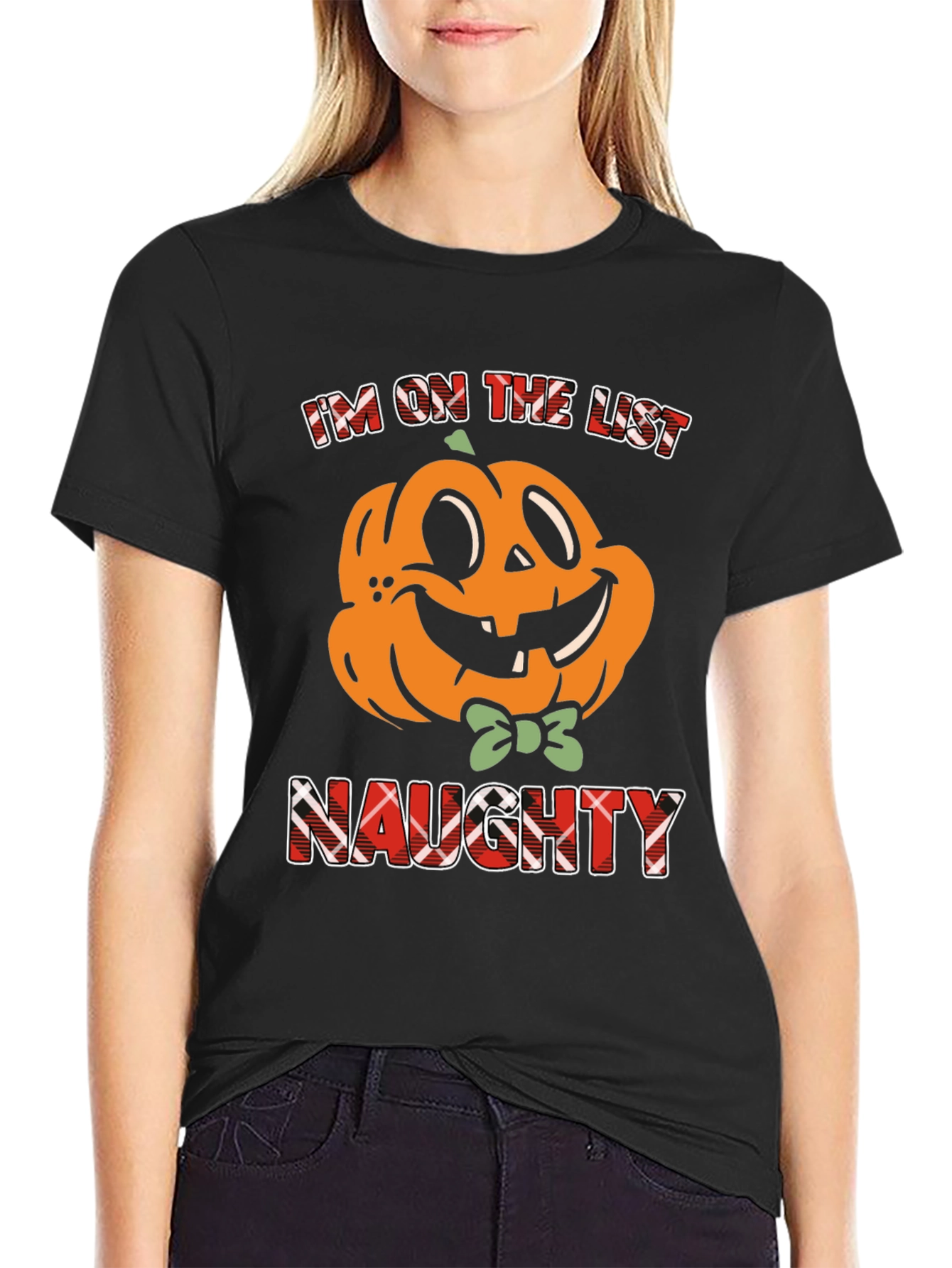 Naughty List Pumpkin Halloween T-Shirt
