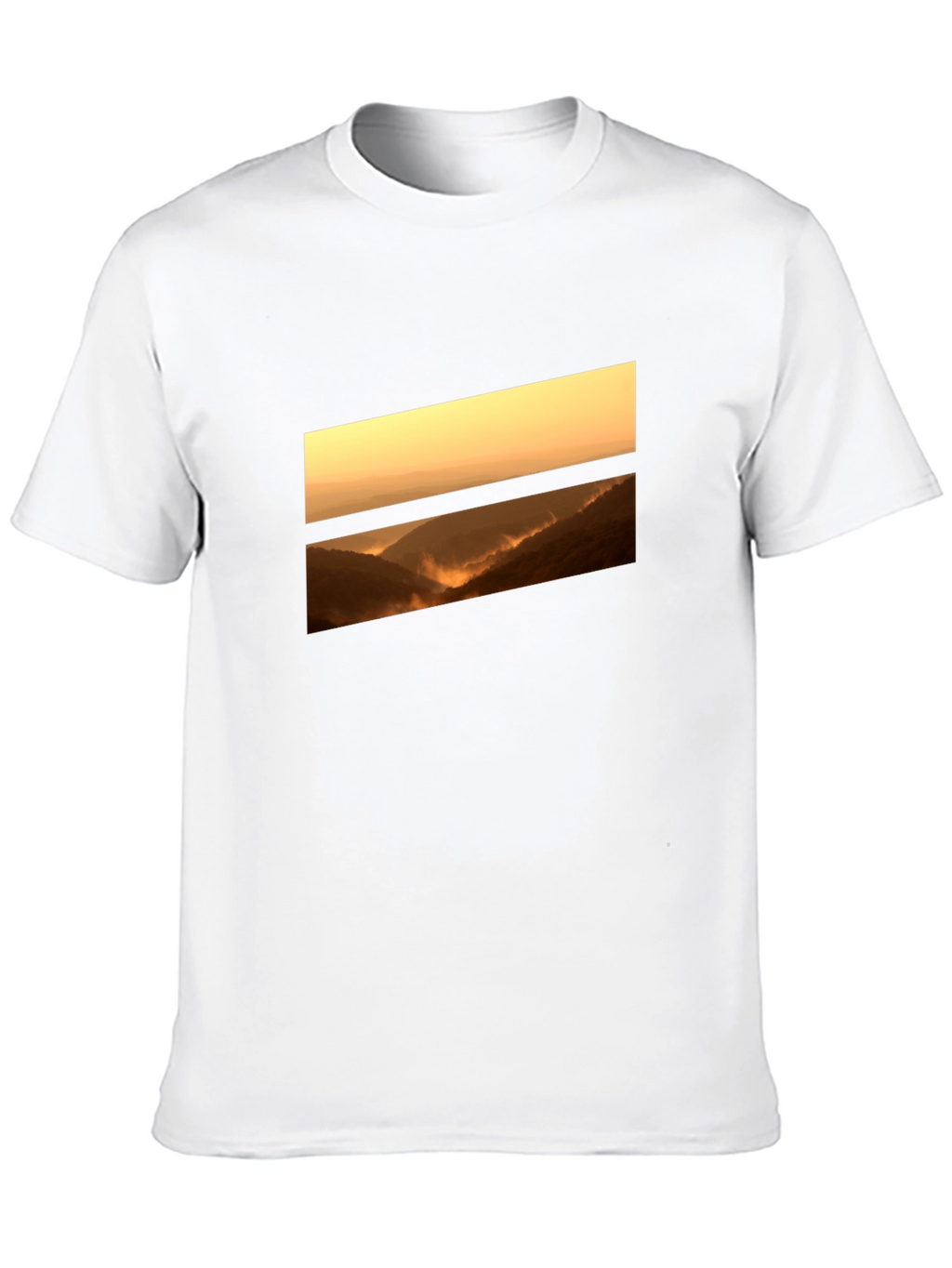Sunset Vista Graphic Tee - Black Cotton Comfort