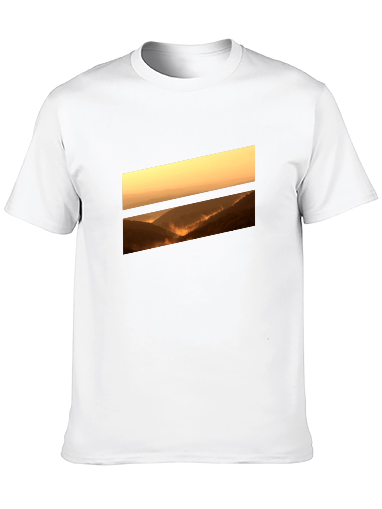 Sunset Vista Graphic Tee - Black Cotton Comfort